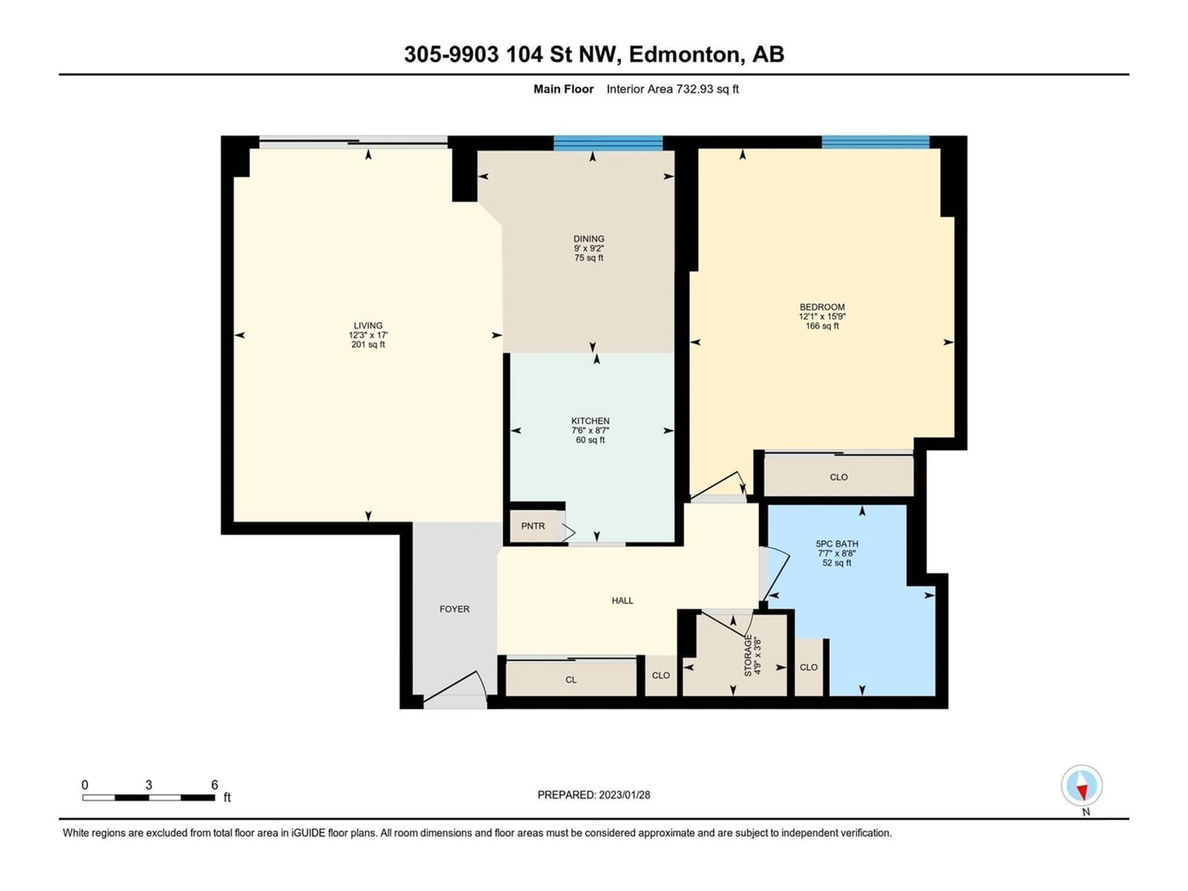 Floor plan for #301 9903 104 ST NW, Edmonton Alberta T5E0E4