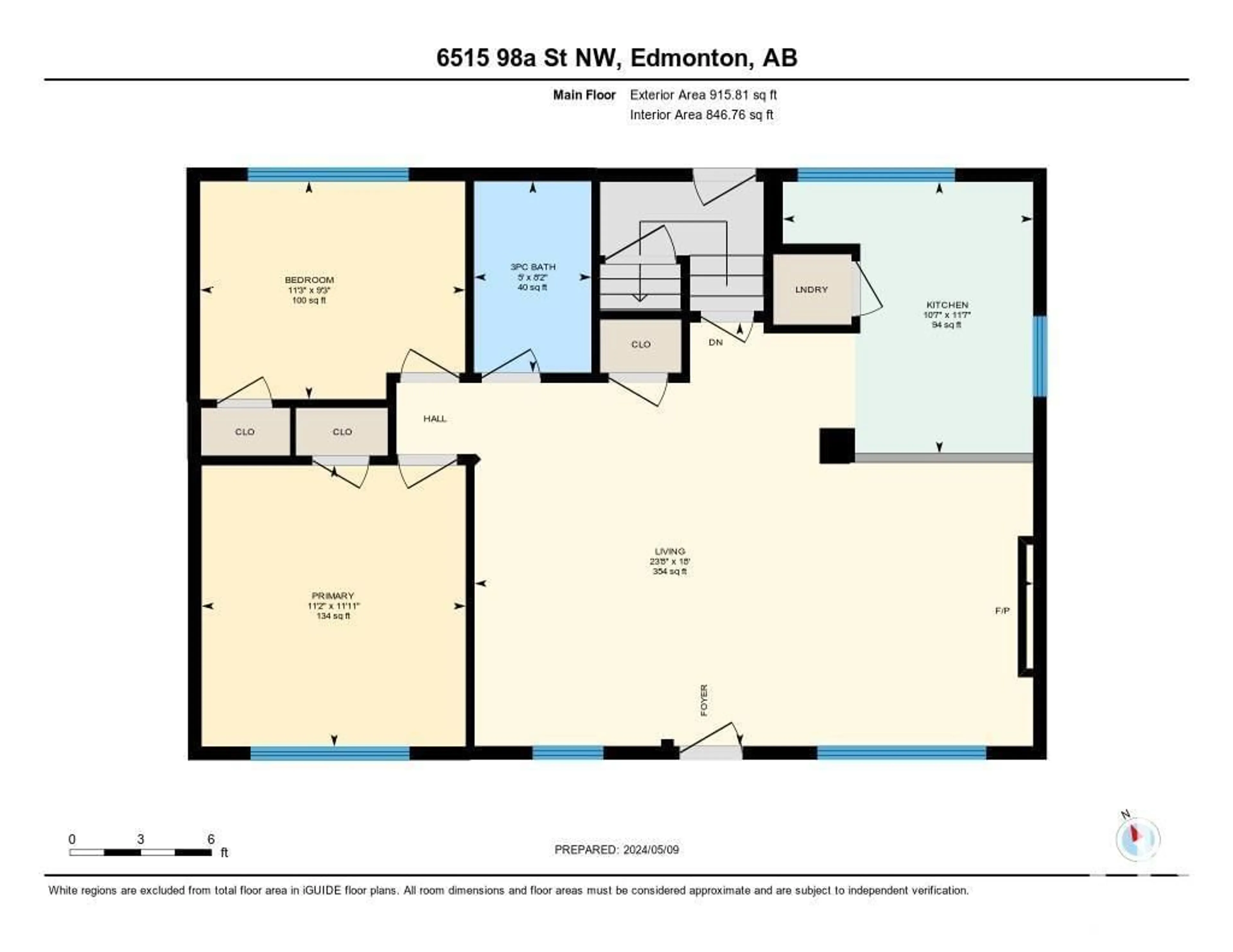 Floor plan for 6515 98A ST NW, Edmonton Alberta T6E3N1