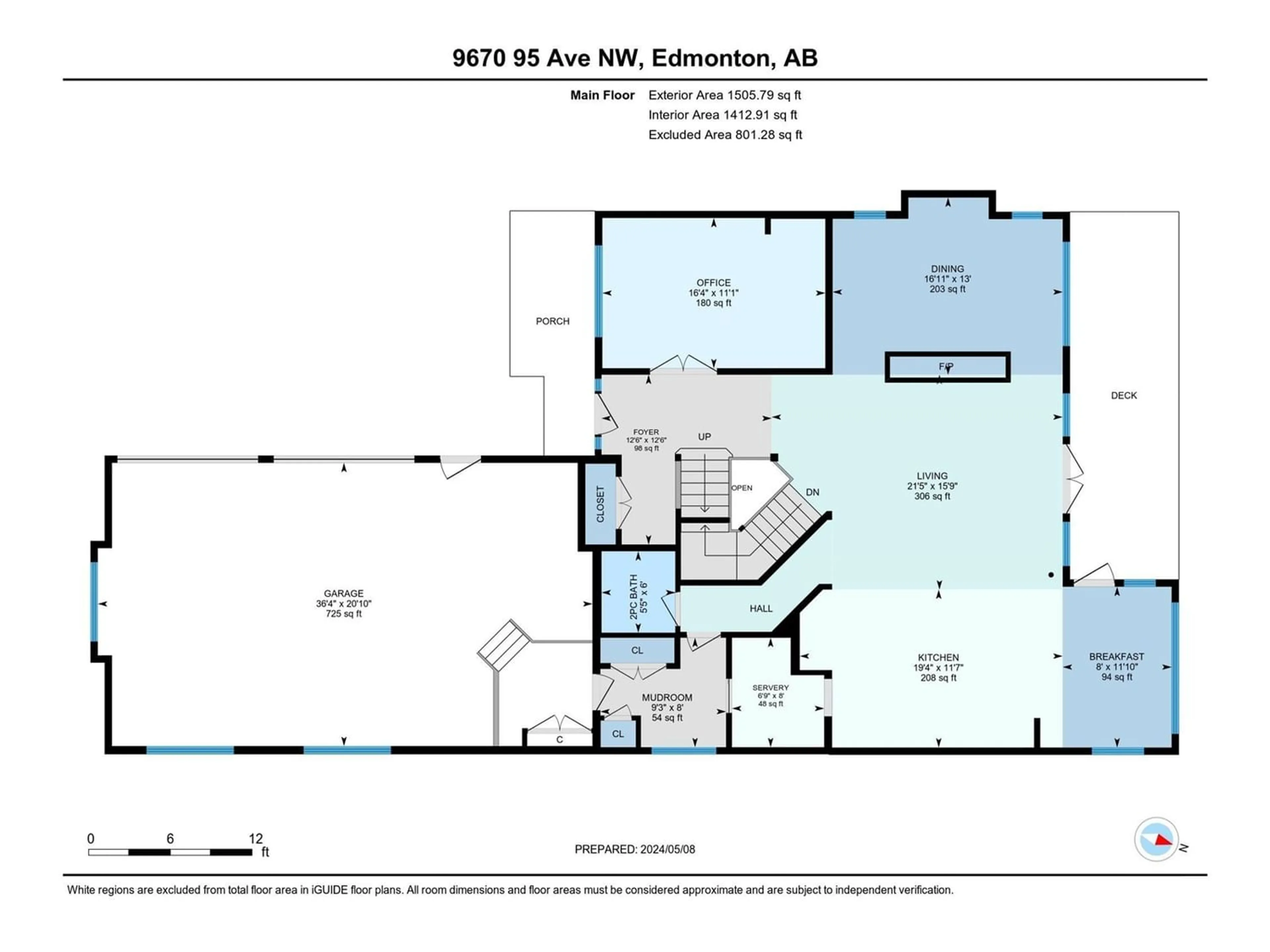 Floor plan for 9670 95 AV NW, Edmonton Alberta T6C2A4
