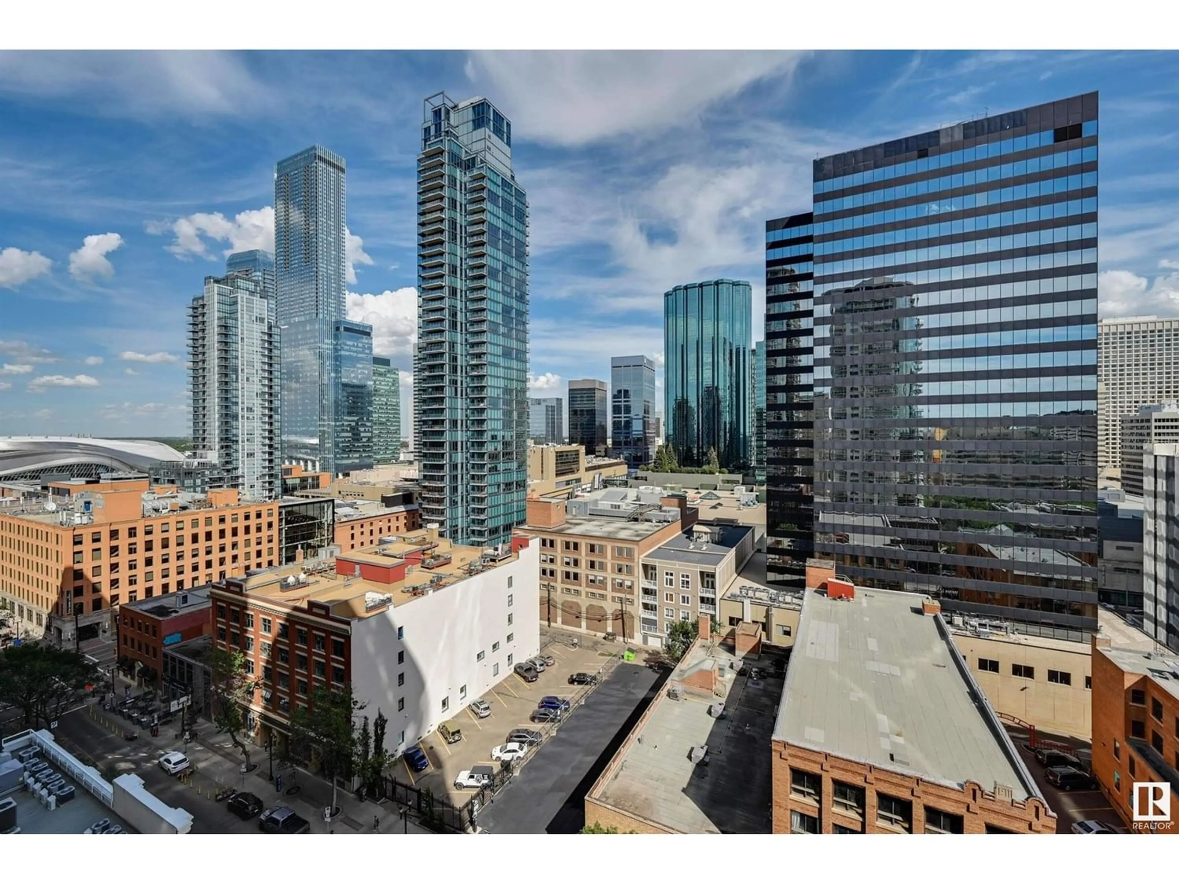 A pic from exterior of the house or condo, the view of city buildings for #1402 10136 104 ST NW, Edmonton Alberta T5J0B5