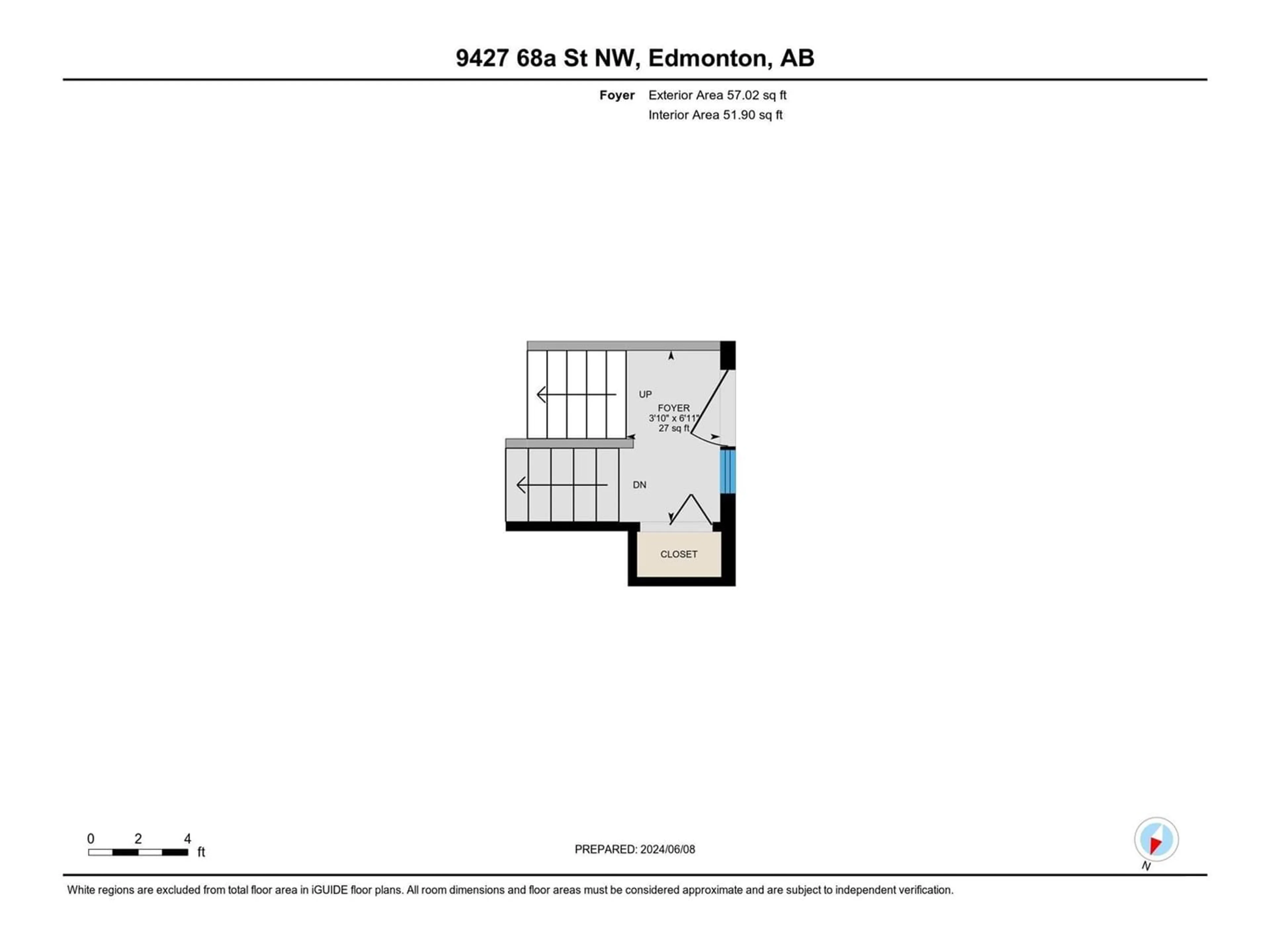 Floor plan for 9427 68A ST NW, Edmonton Alberta T6B1T9