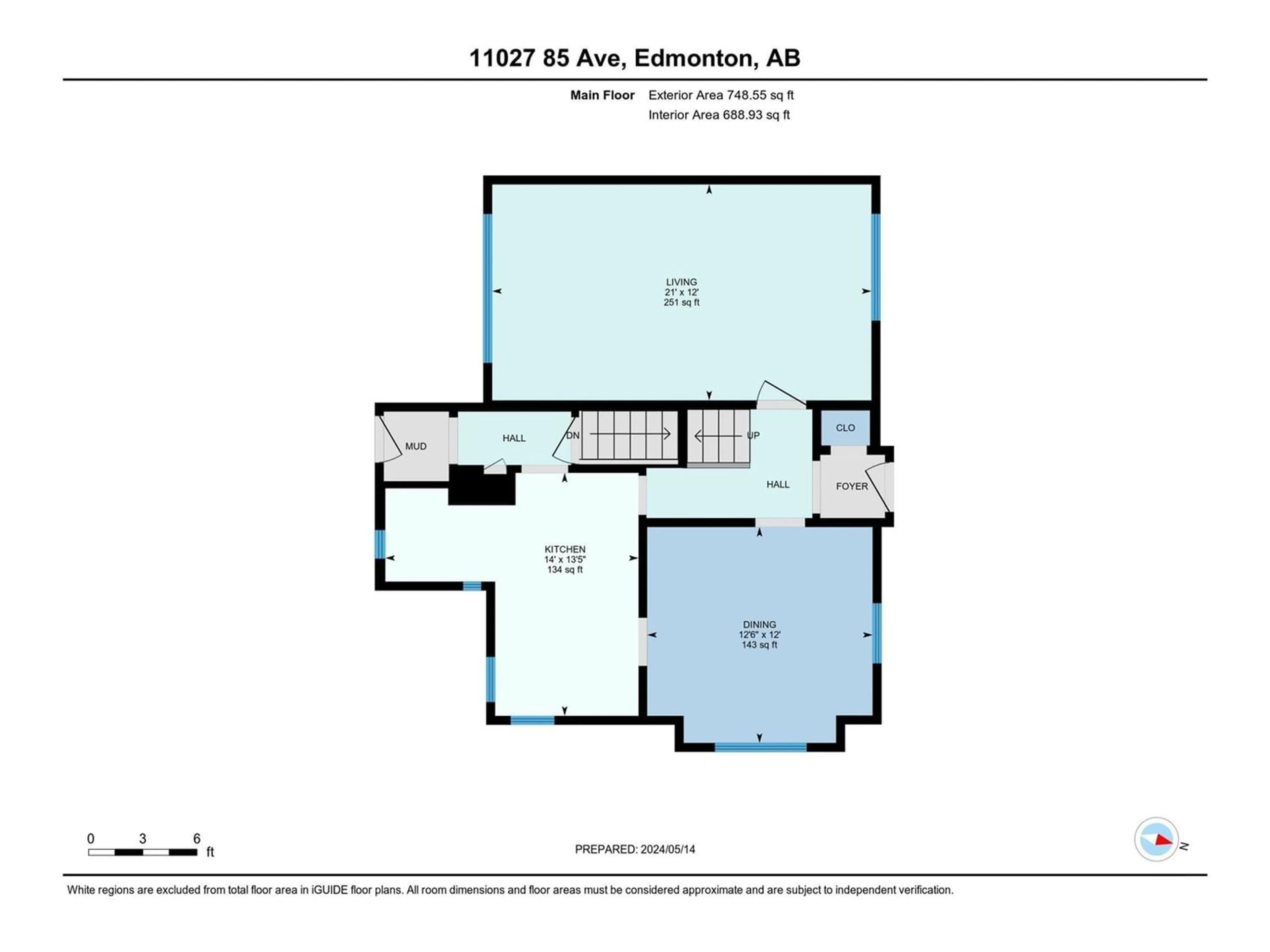 Floor plan for 11027 85 AV NW, Edmonton Alberta T6G0W5