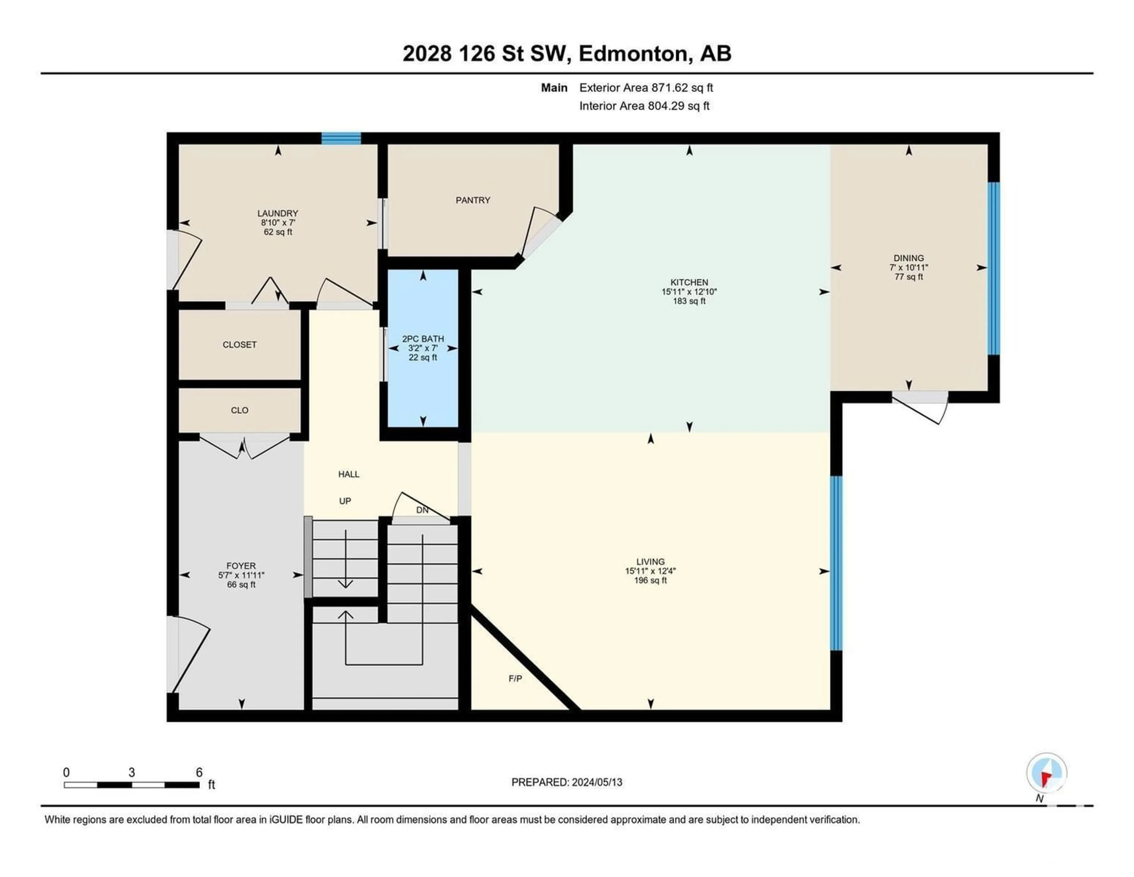 Floor plan for 2028 126 ST SW SW, Edmonton Alberta T6W0A5