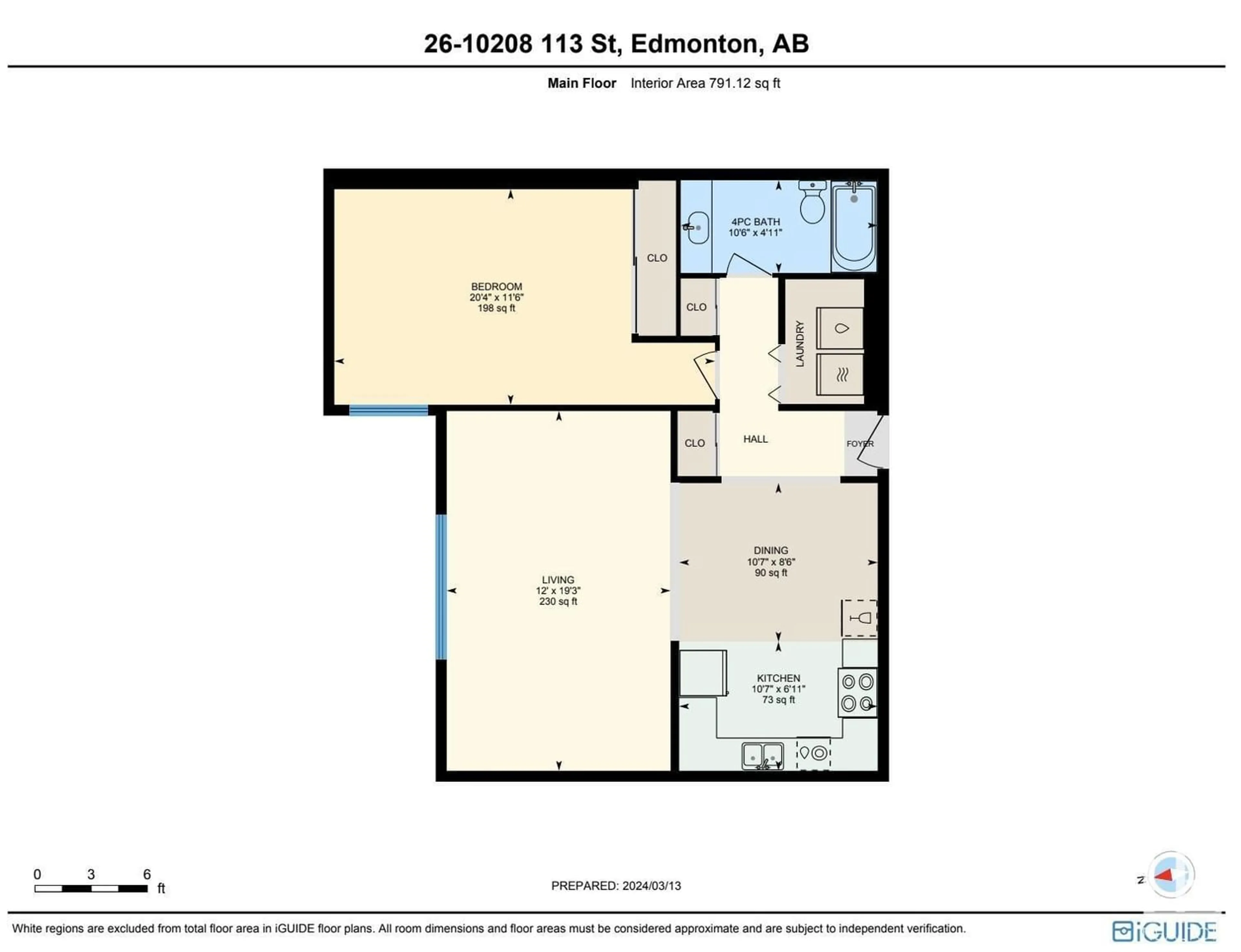 Floor plan for #26 10208 113 ST NW, Edmonton Alberta T5K1P4