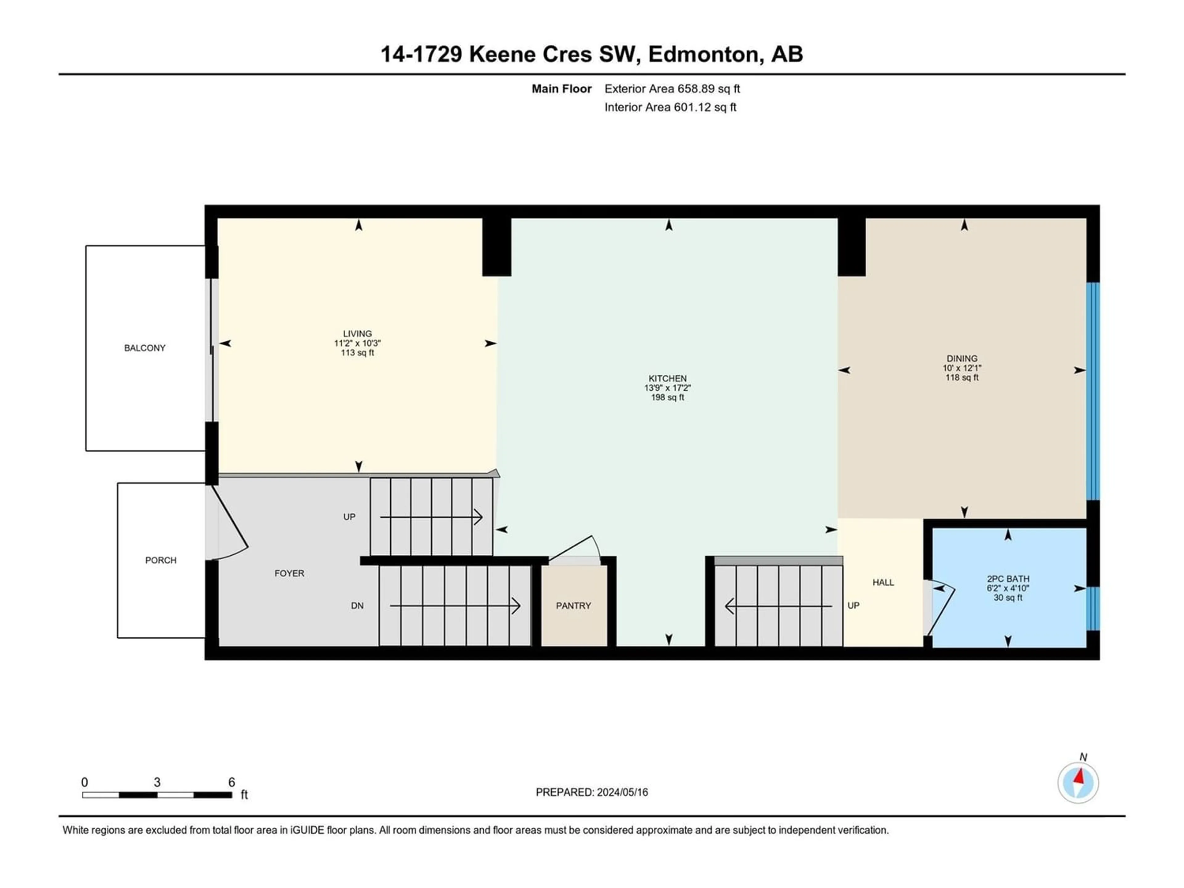 Floor plan for #14 1729 KEENE CR SW, Edmonton Alberta T6W4B6