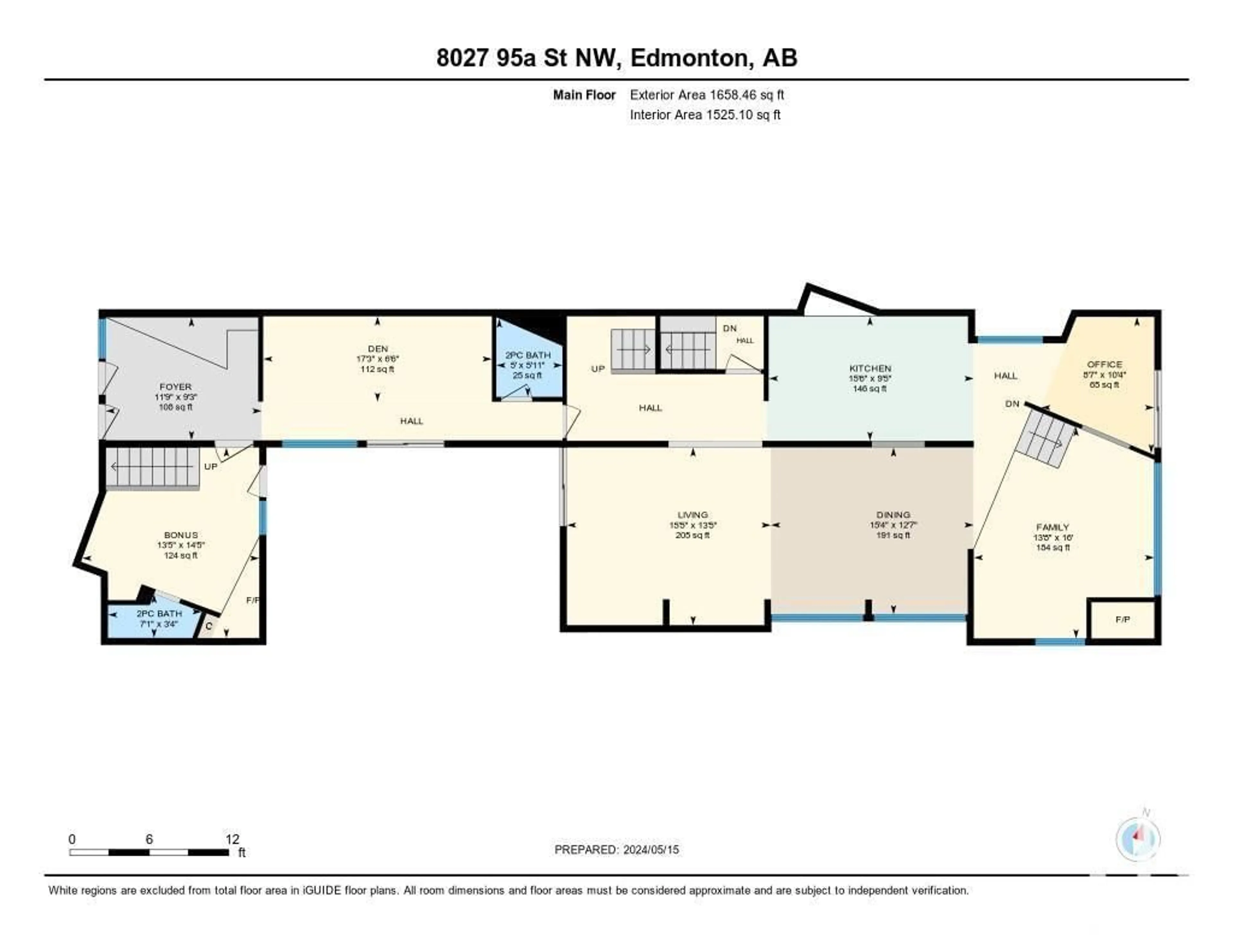 Floor plan for 8027 95A ST NW, Edmonton Alberta T6C3Y1