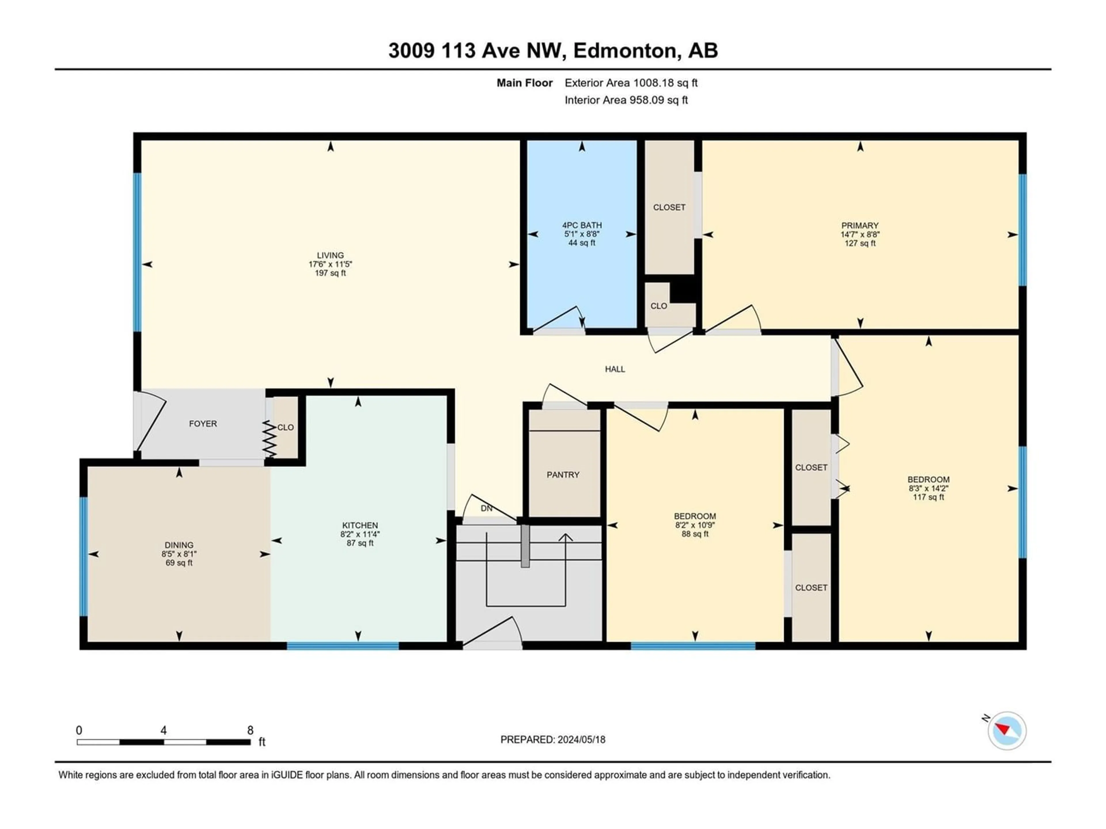 Floor plan for 3009 113 AV NW, Edmonton Alberta T5W0P3