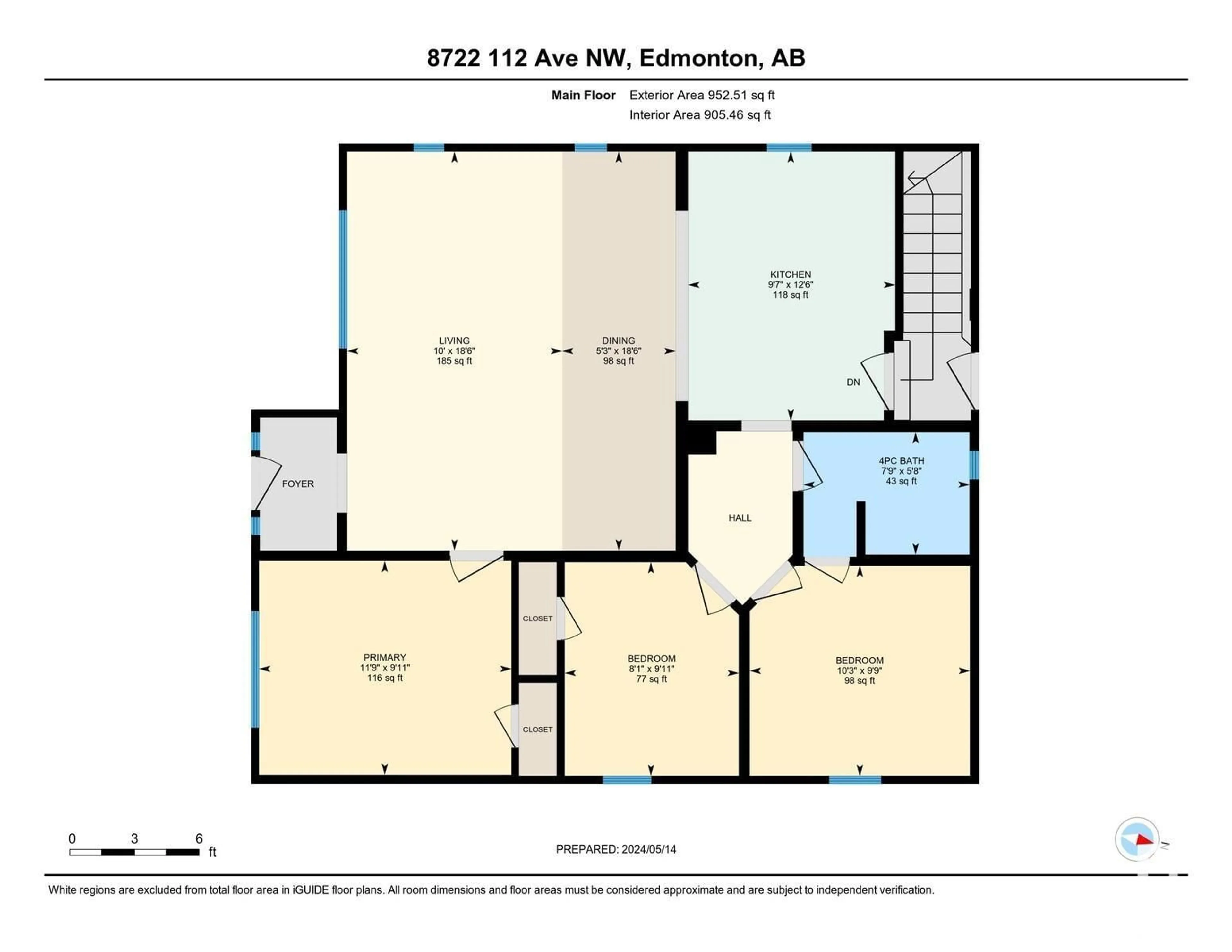 Floor plan for 8722 112 AV NW, Edmonton Alberta T5B0G6