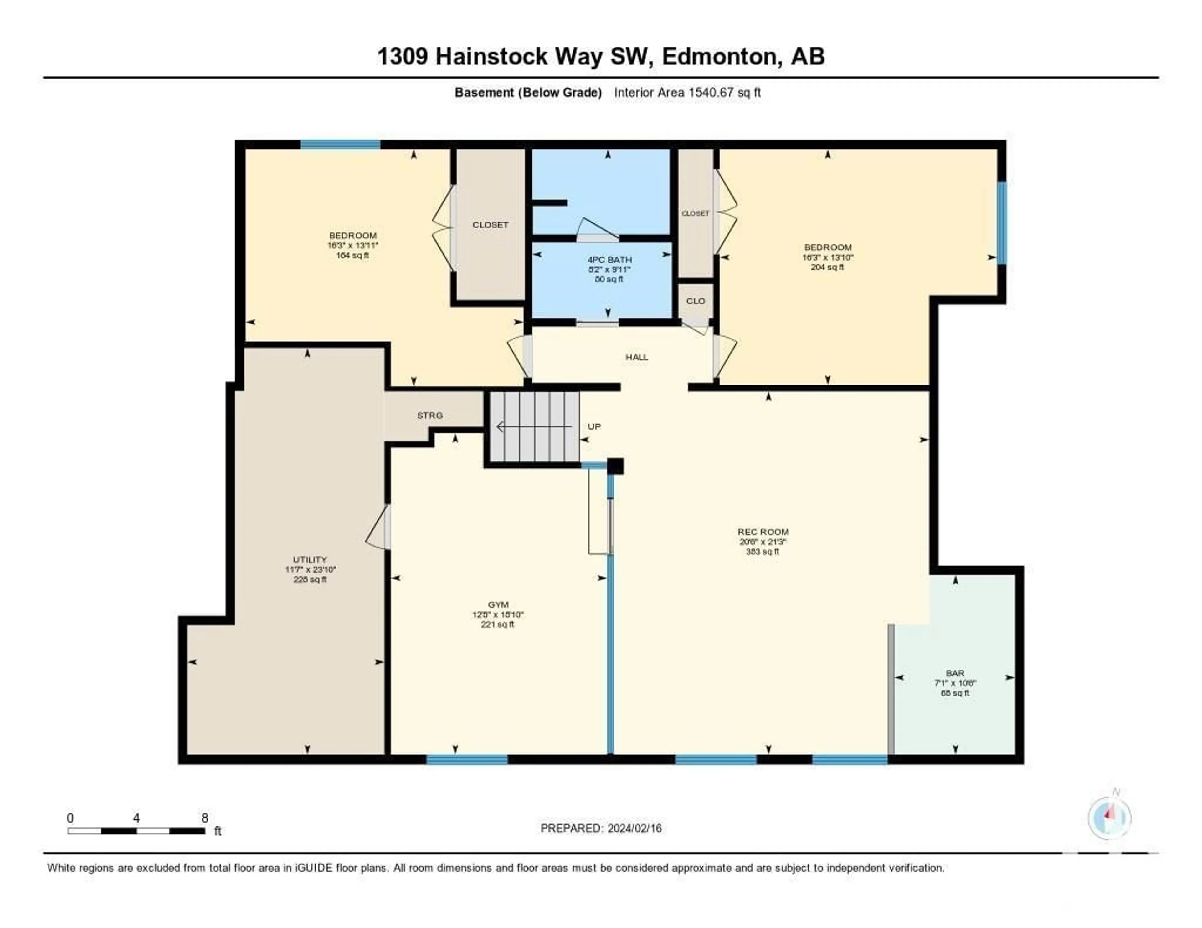 Floor plan for 1309 HAINSTOCK WY SW, Edmonton Alberta T6W3B6