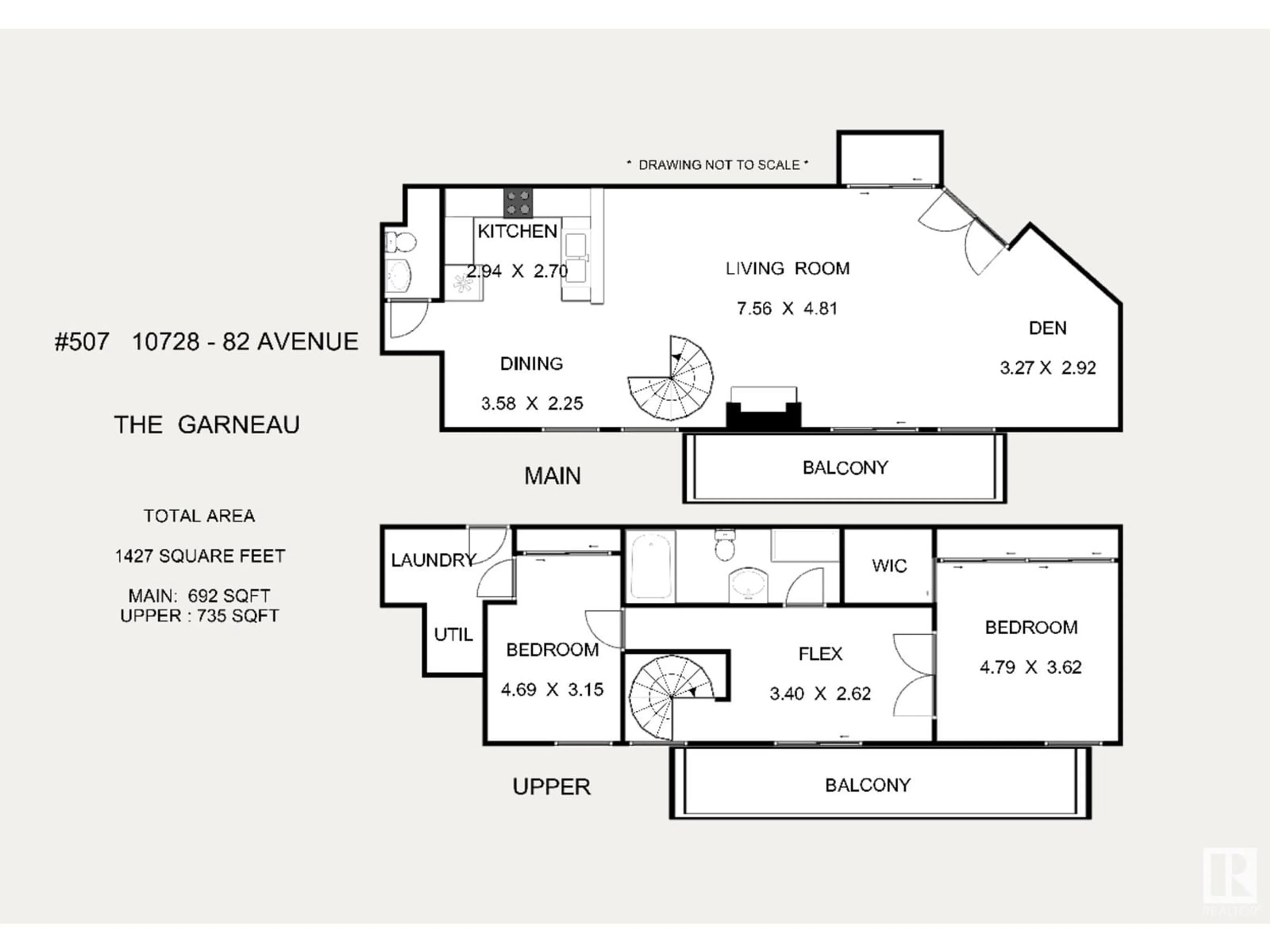 Floor plan for #507 10728 82 AV NW, Edmonton Alberta T6E6P5