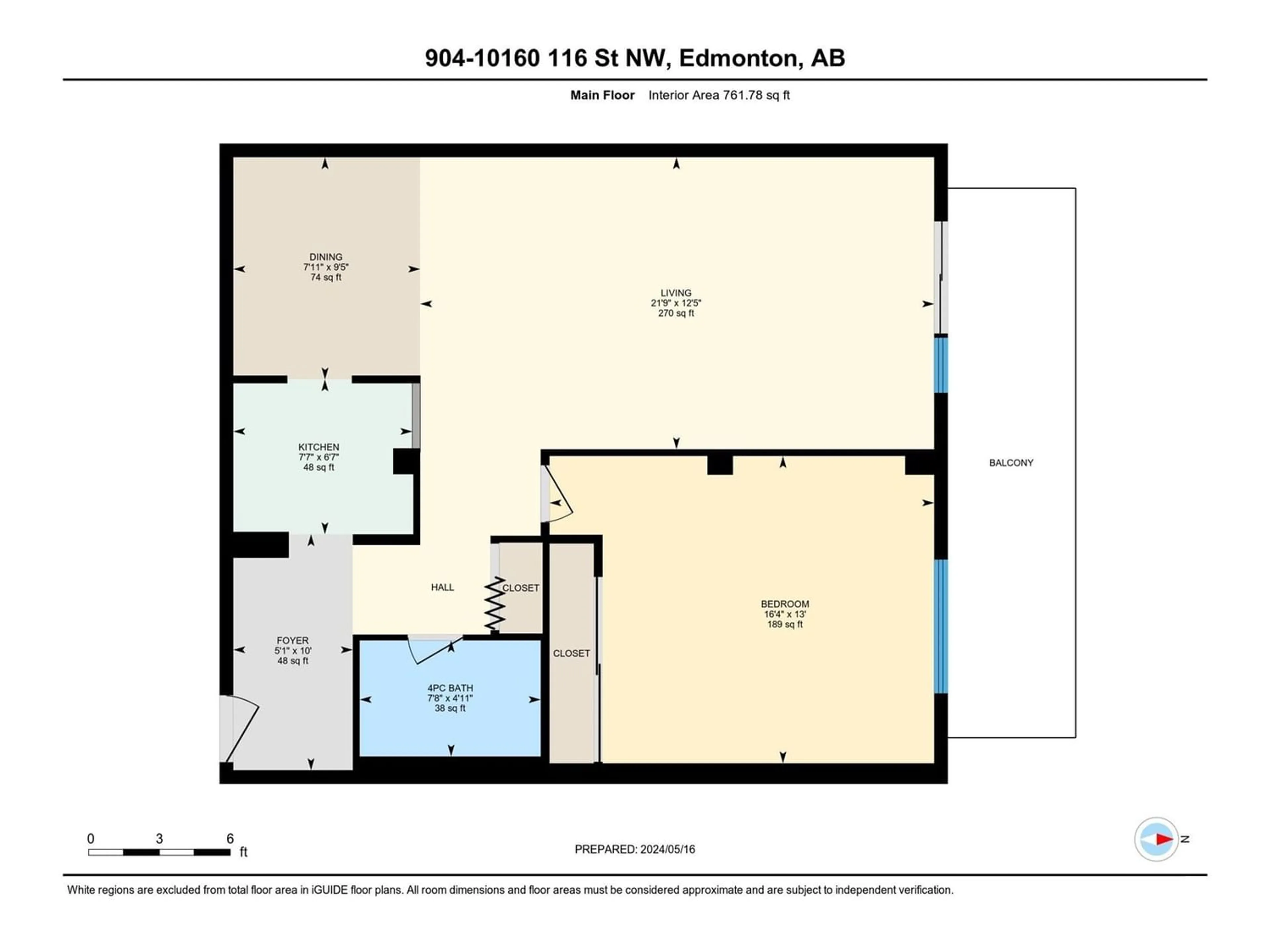 Floor plan for #904 10160 116 ST NW, Edmonton Alberta T5K1V9
