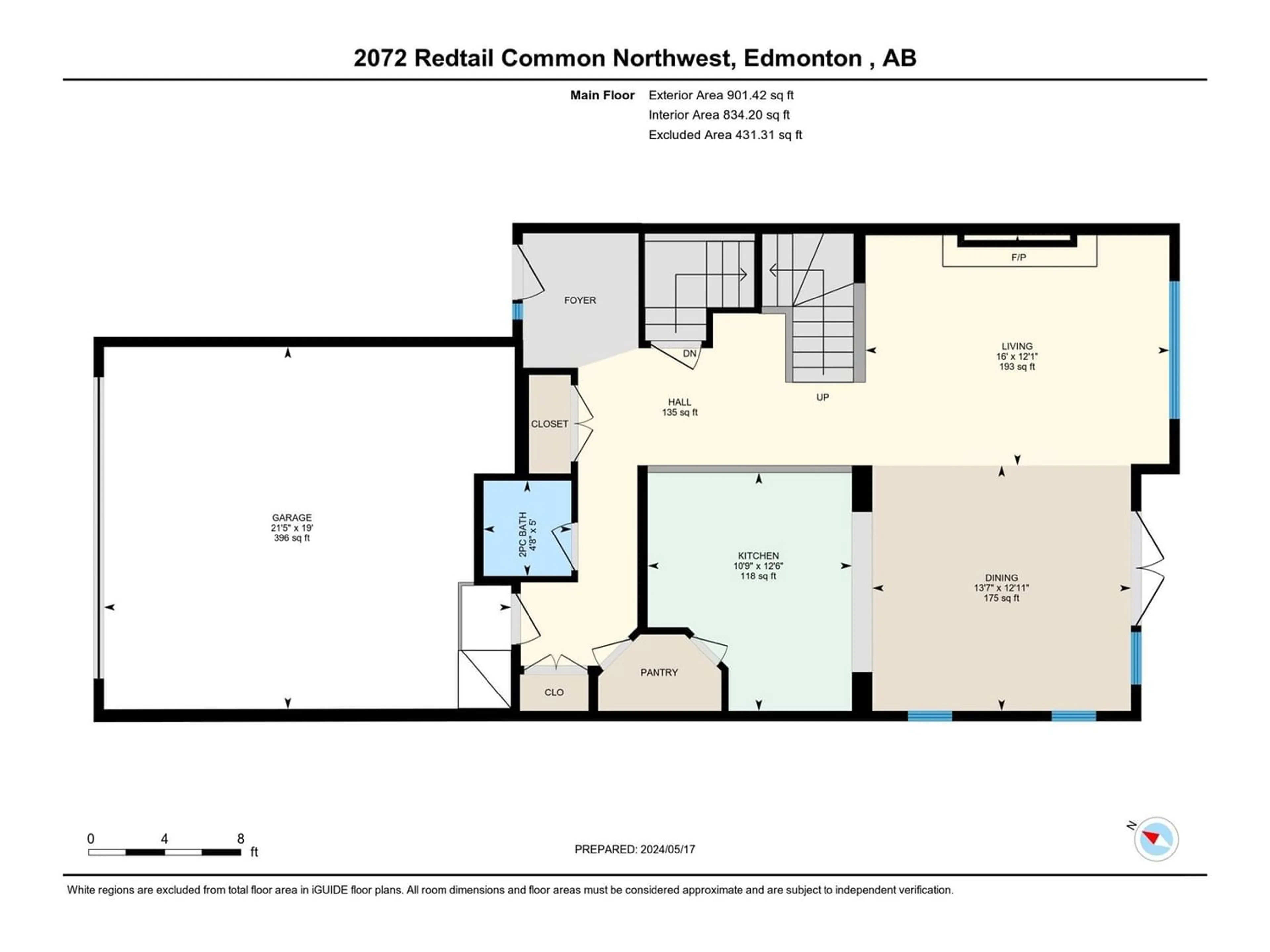 Floor plan for 2072 REDTAIL CM NW, Edmonton Alberta T5S0H4