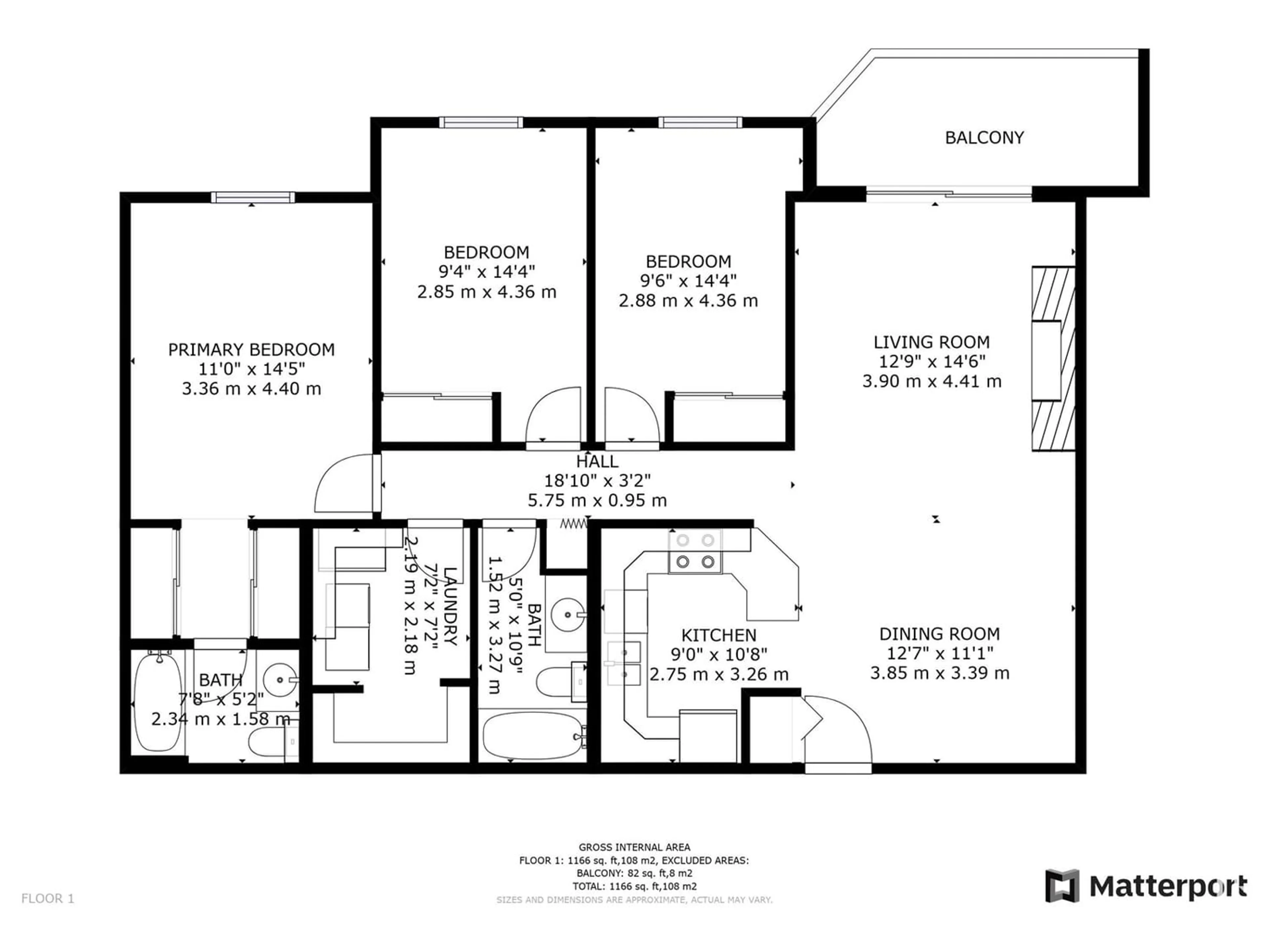 Floor plan for #201 9010 106 AV NW, Edmonton Alberta T5H5K3
