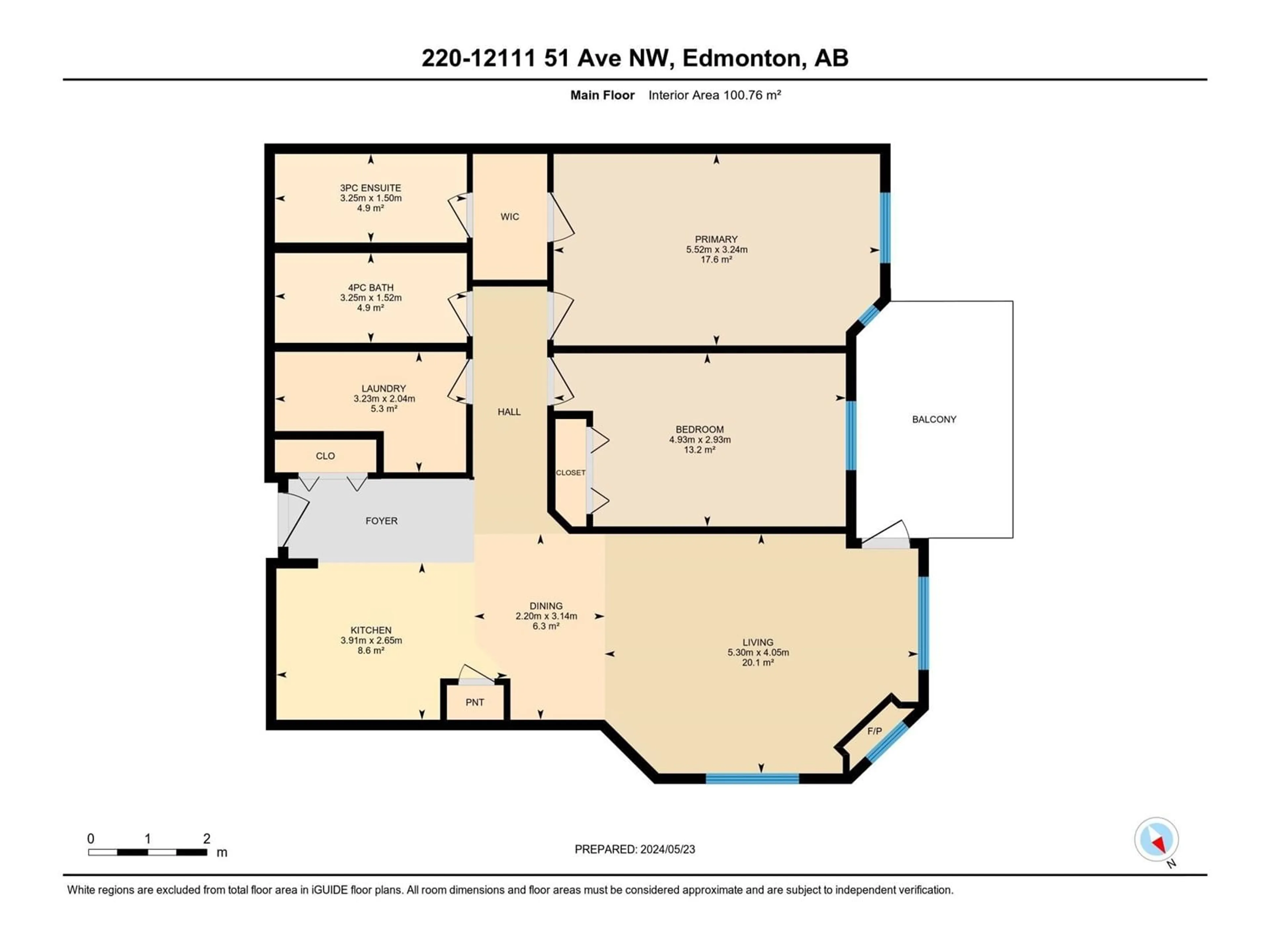 Floor plan for #220 12111 51 AV NW, Edmonton Alberta T6H6A3