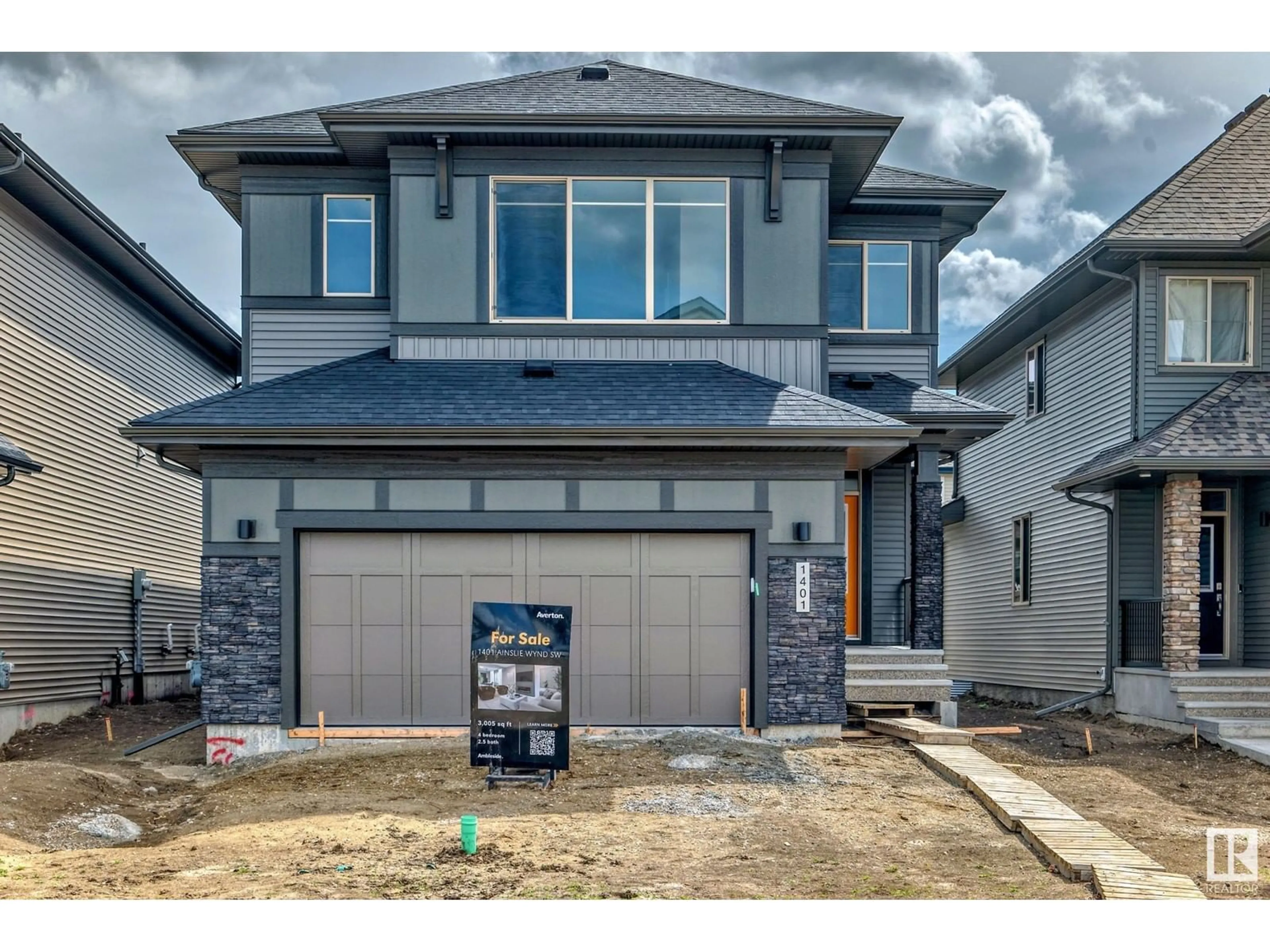 Frontside or backside of a home, the street view for 1401 AINSLIE WD SW, Edmonton Alberta T6W2L9