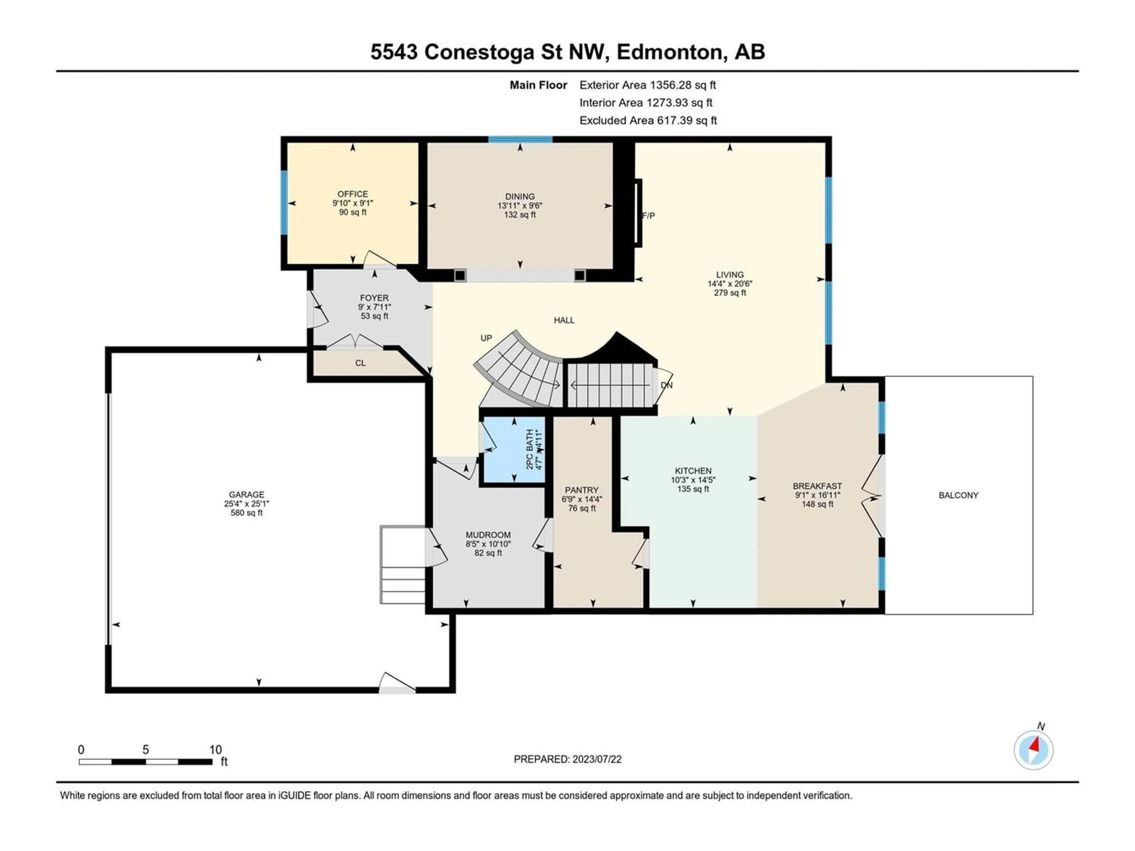 Floor plan for 5543 CONESTOGA ST NW, Edmonton Alberta T5E6R9