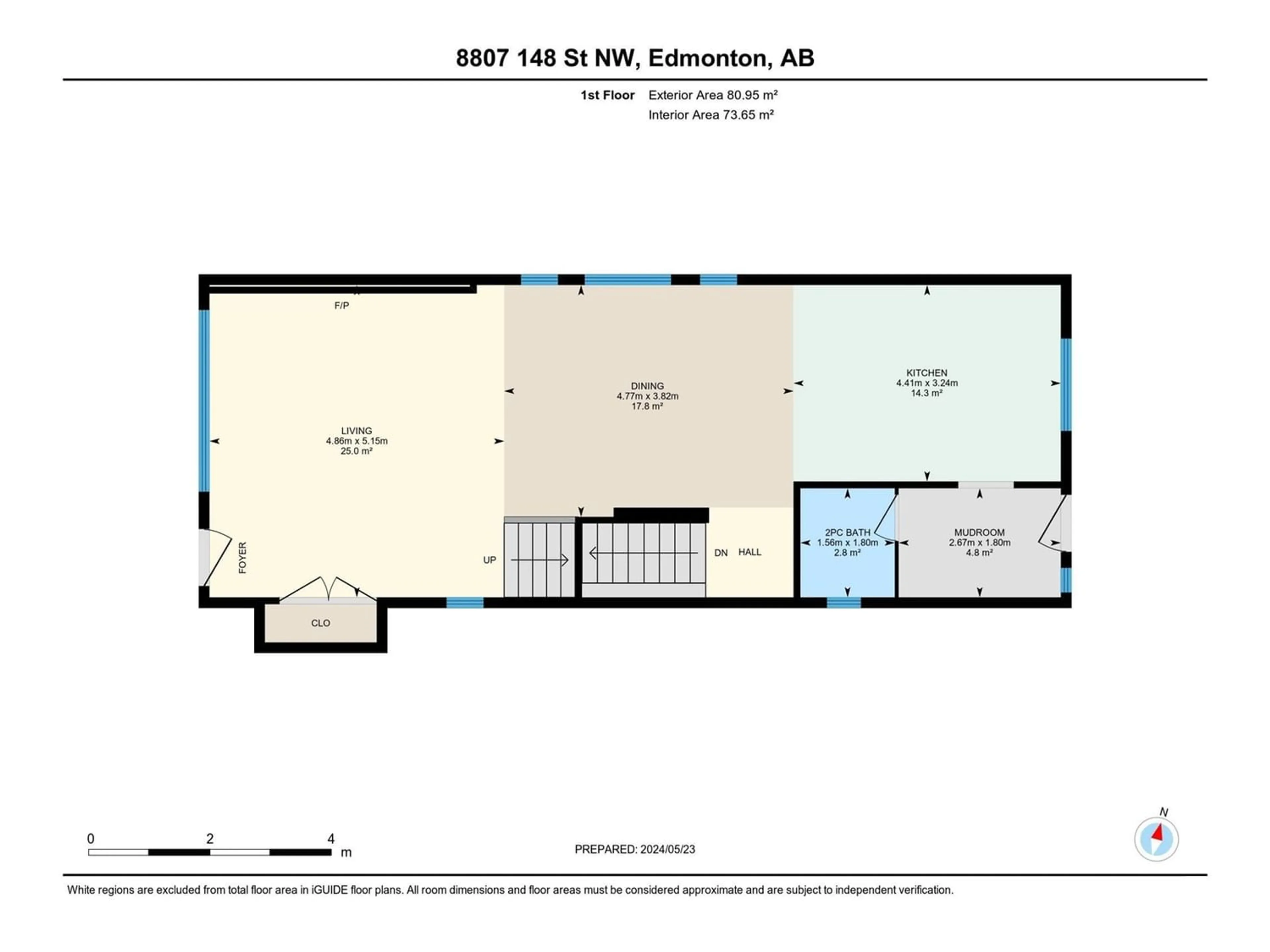 Floor plan for 8807 148 ST NW, Edmonton Alberta T5R0Z8