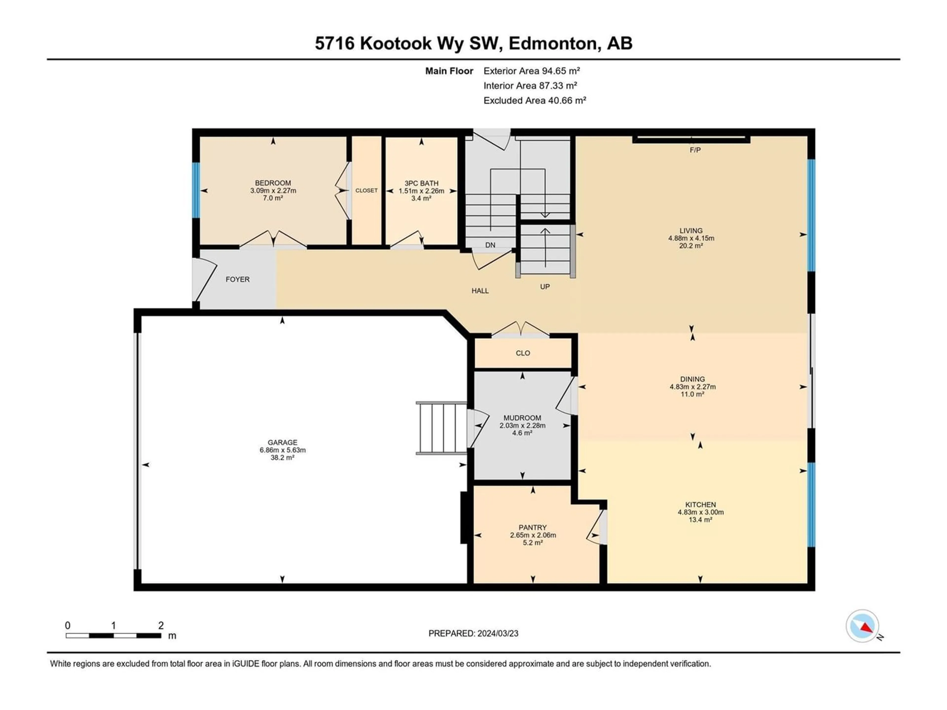 Floor plan for 5716 Kootook WY SW, Edmonton Alberta T6W1A5
