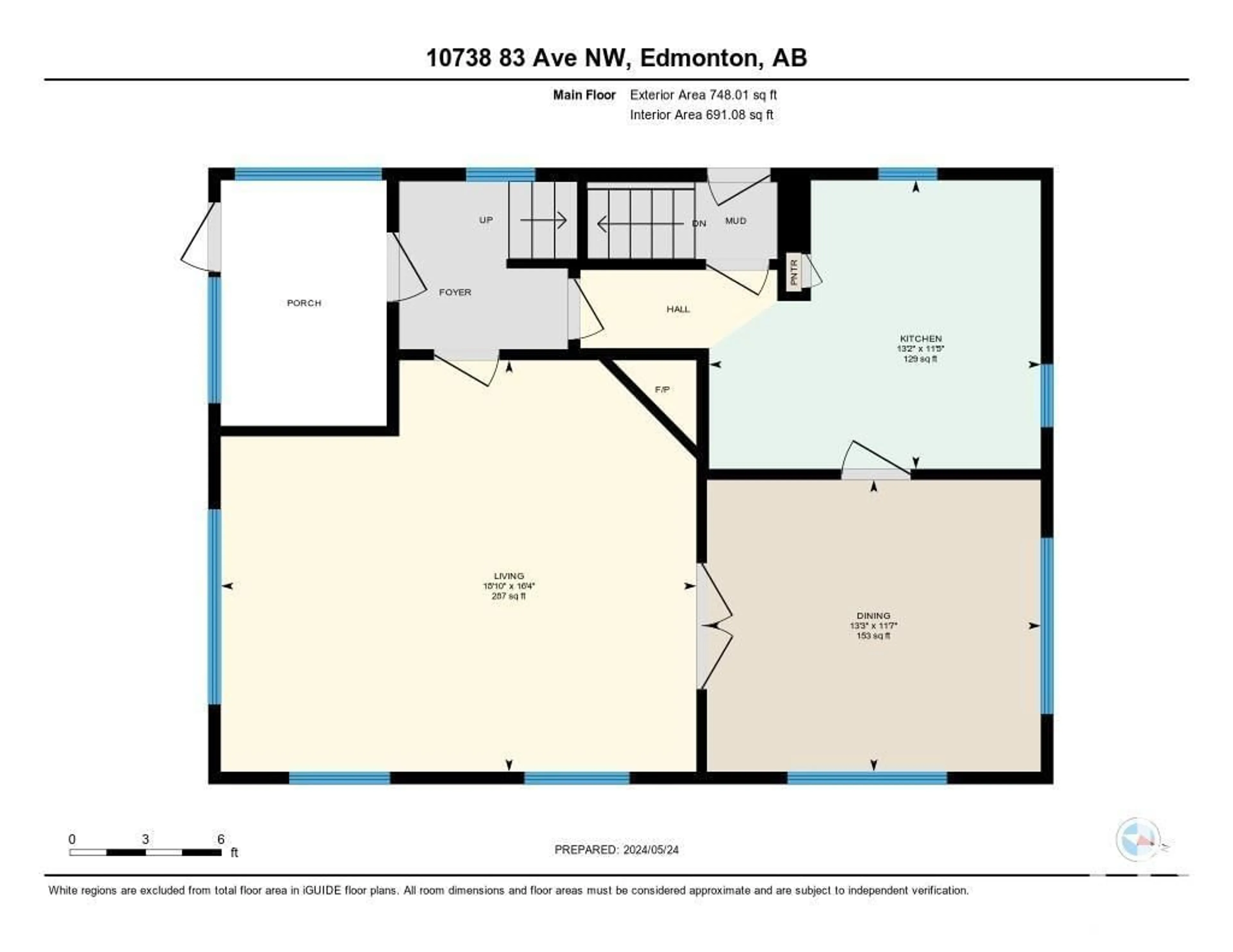 Floor plan for 10738 83 AV NW, Edmonton Alberta T6E2E4