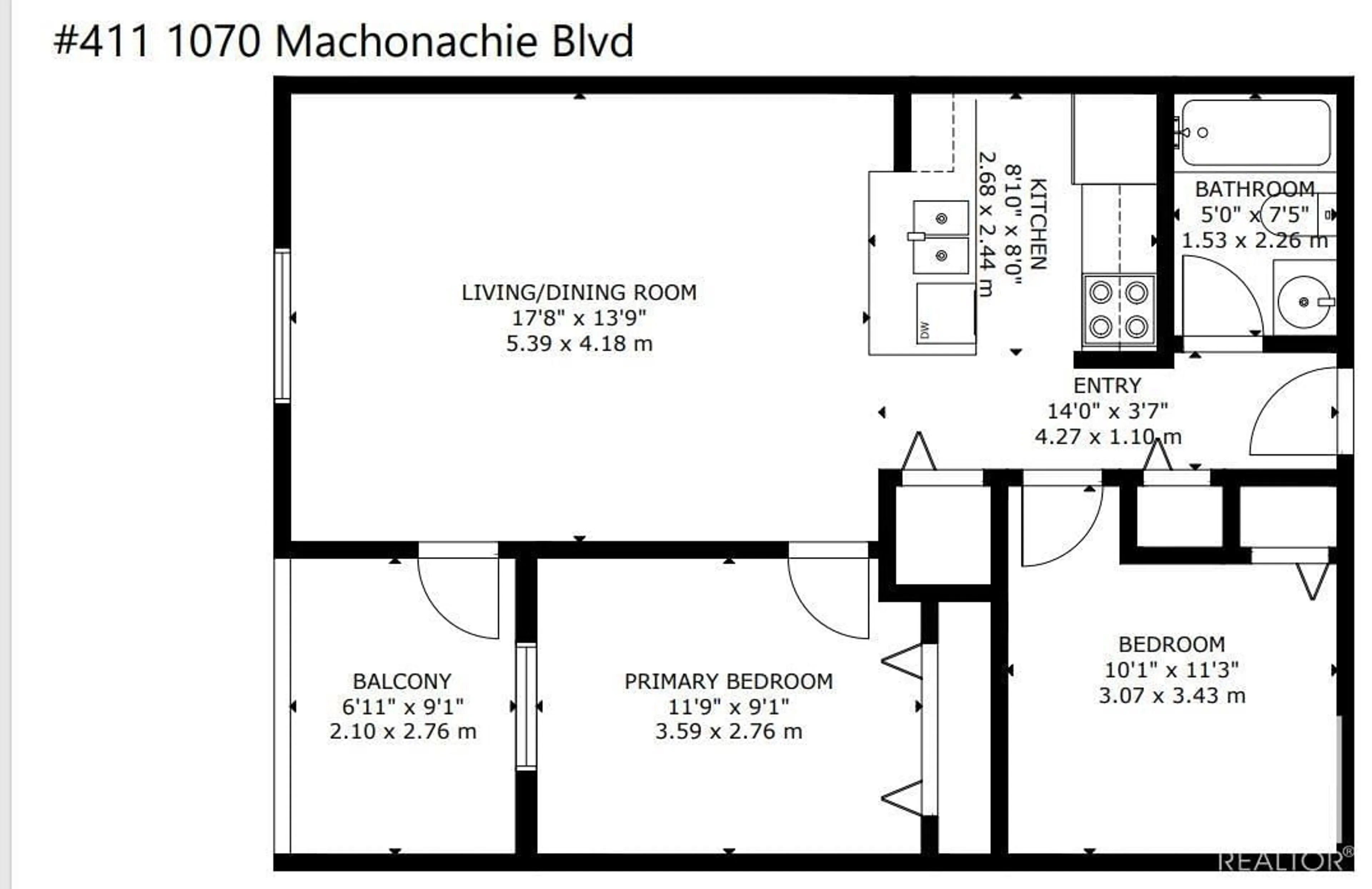 Floor plan for #411 1070 MCCONACHIE BV NW, Edmonton Alberta T5Y0X1