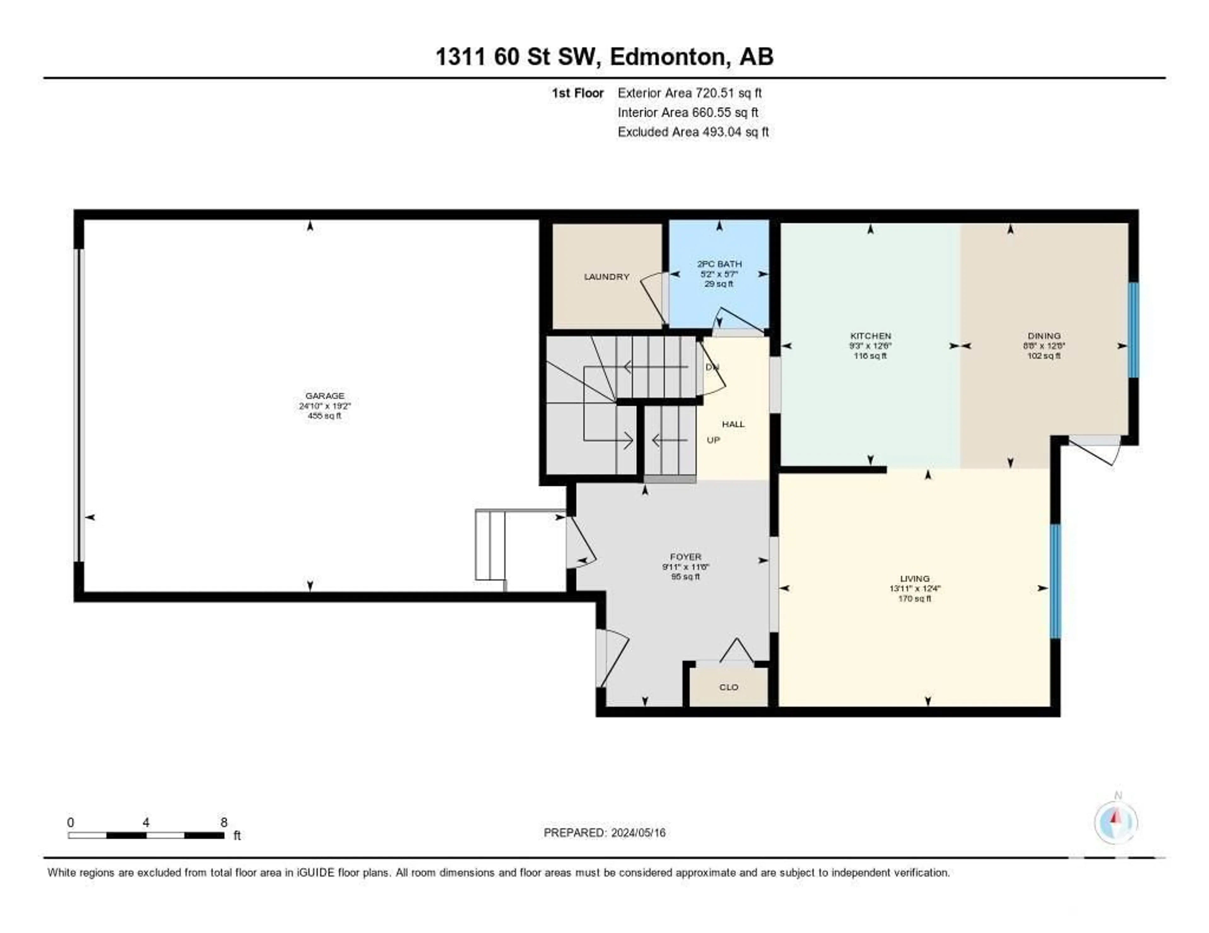 Floor plan for 1311 60 ST SW, Edmonton Alberta T6X0M7