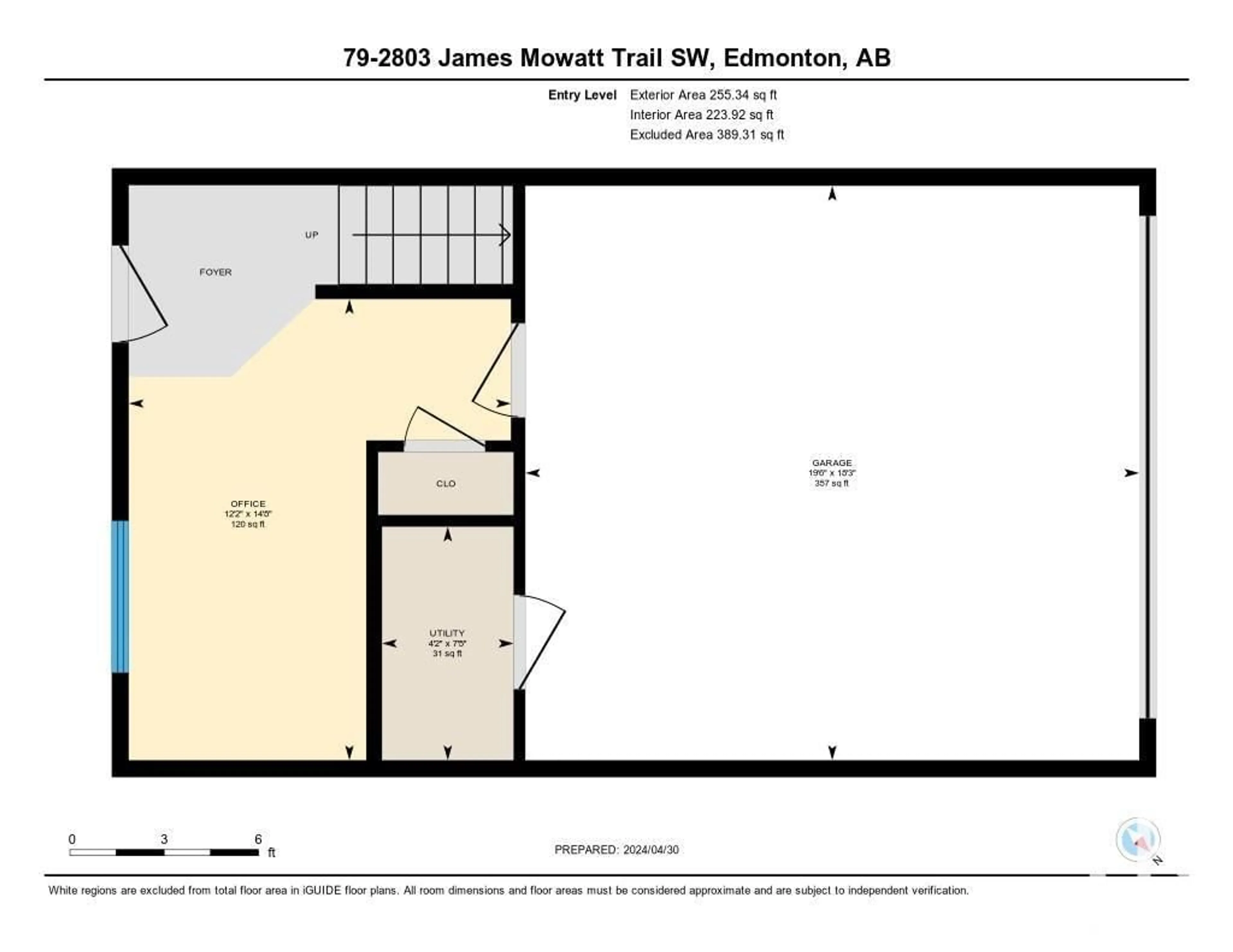 Floor plan for #79 2803 JAMES MOWATT TR SW, Edmonton Alberta T6W2P5