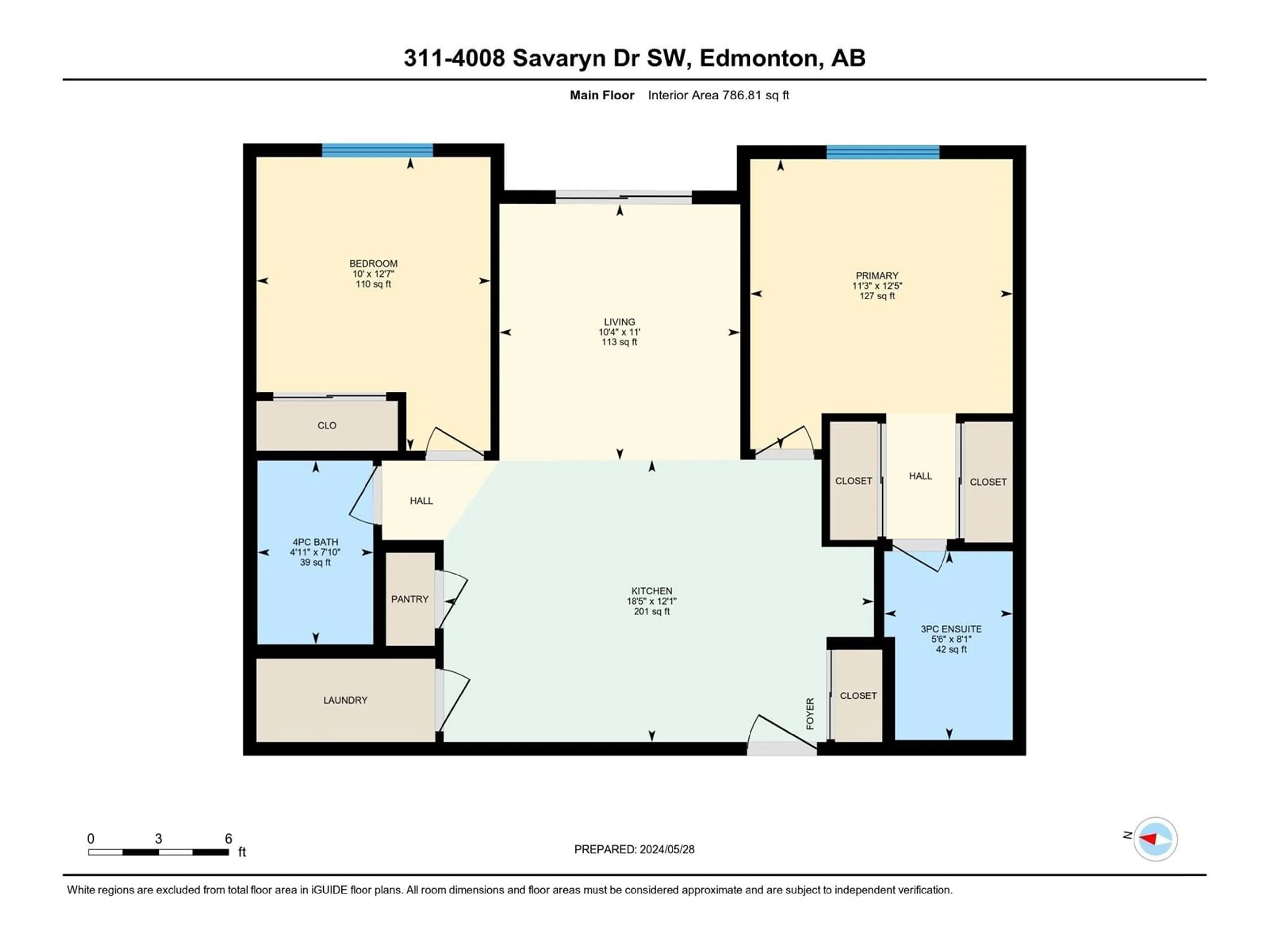 Floor plan for #311 4008 SAVARYN DR SW, Edmonton Alberta T6X2E5