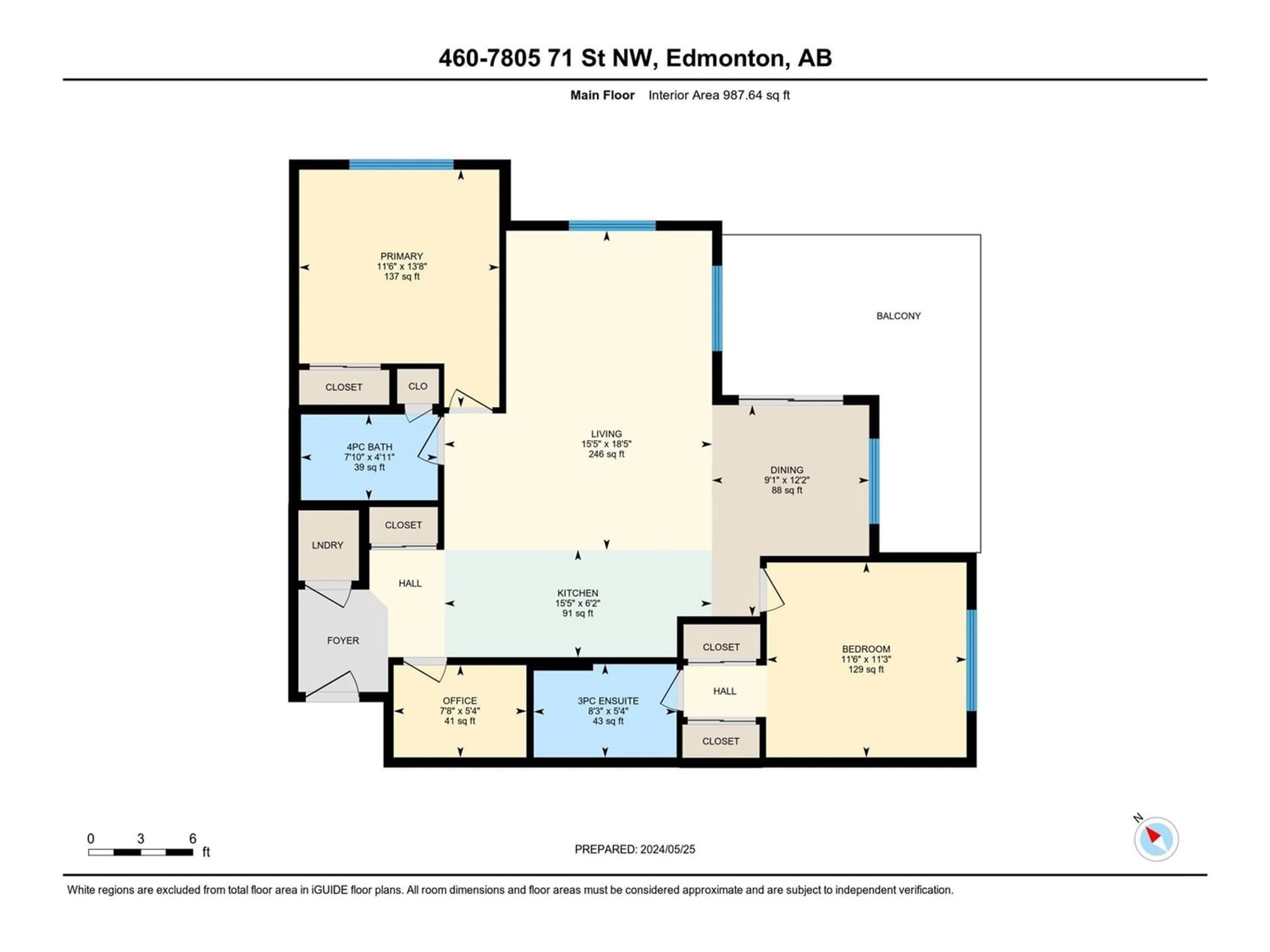 Floor plan for #460 7805 71 ST NW, Edmonton Alberta T6B3V6