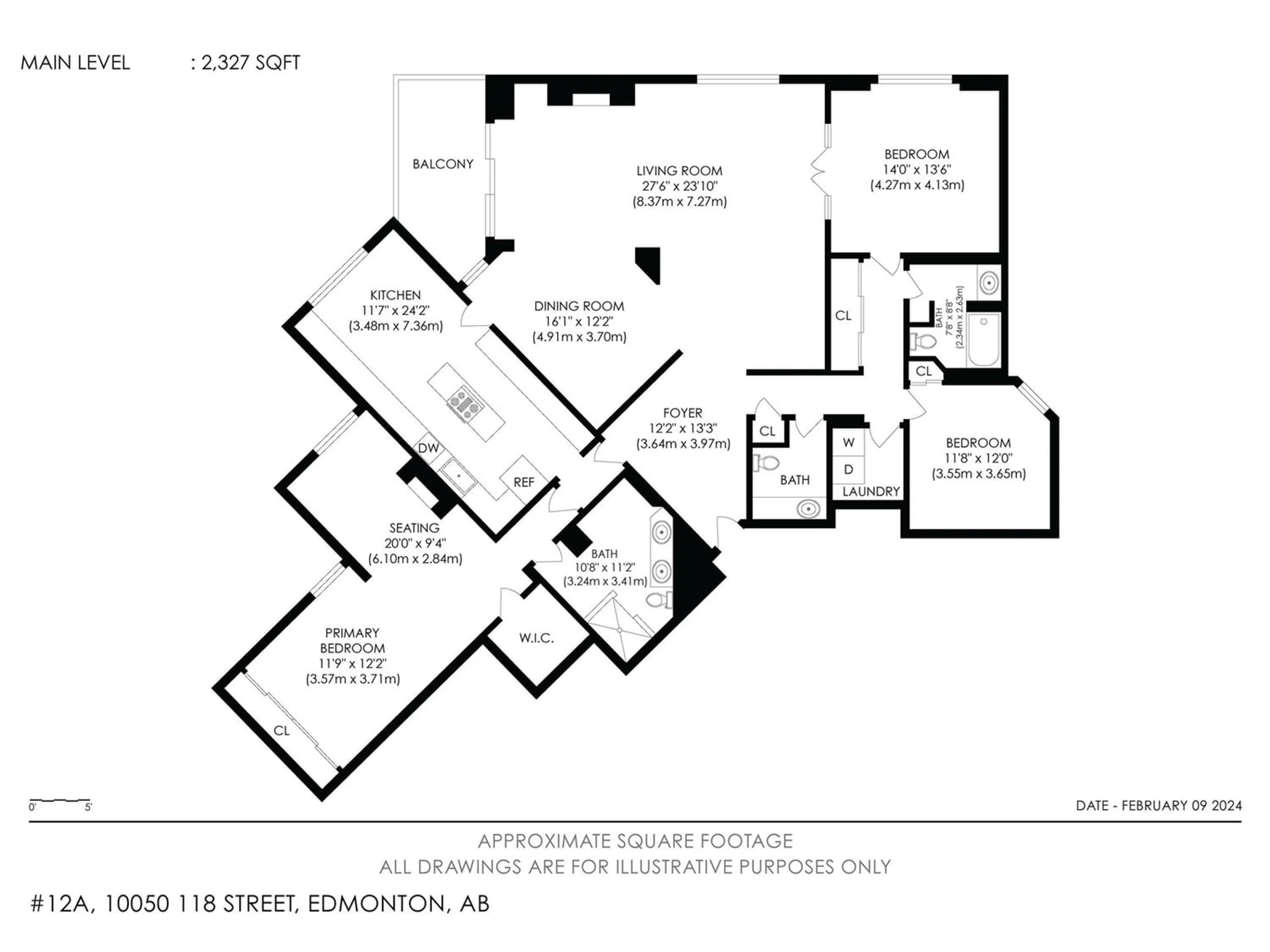 Floor plan for #12A 10050 118 ST NW, Edmonton Alberta T6H1W7