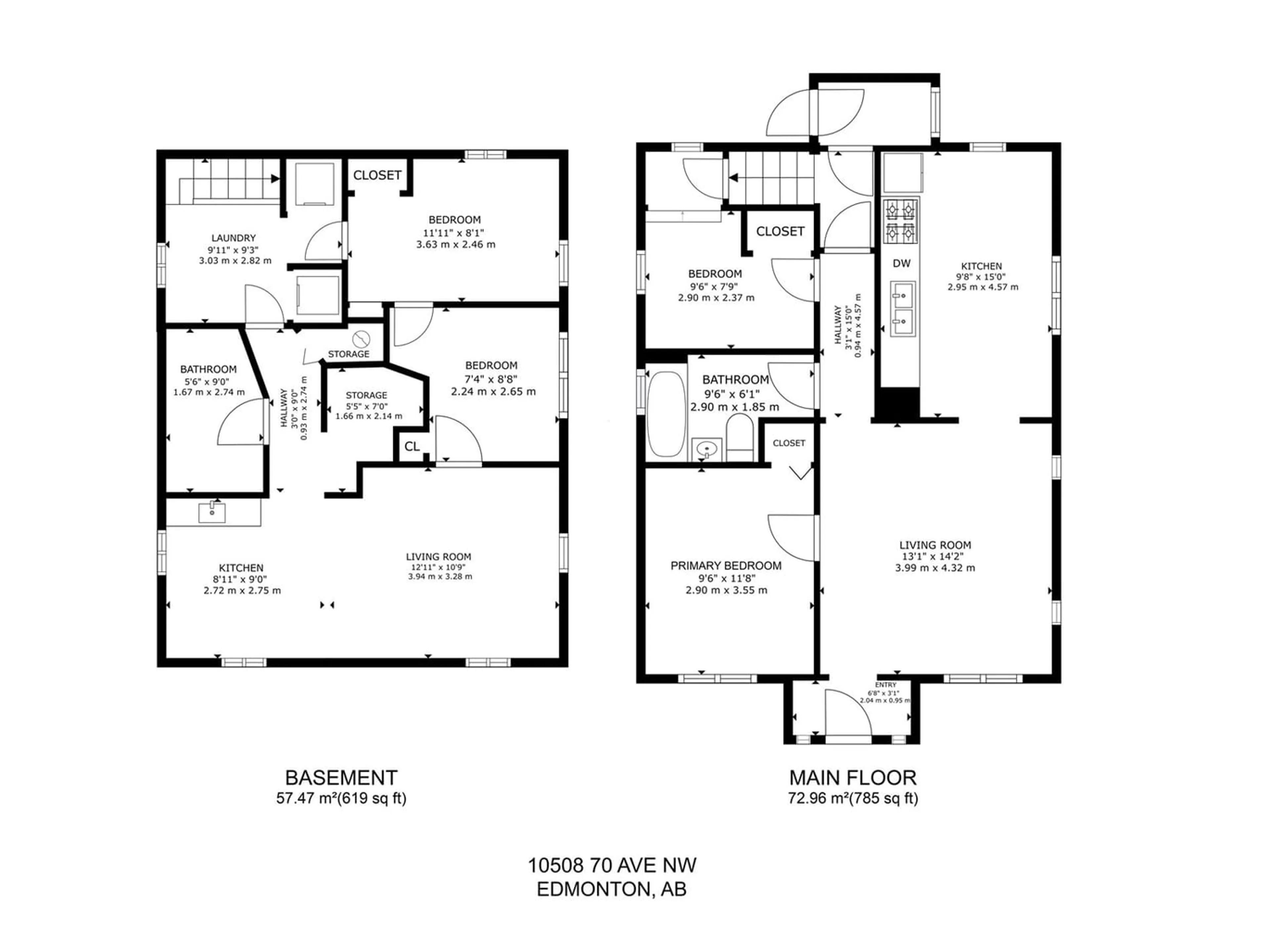 Floor plan for 10508 70 AV NW, Edmonton Alberta T6H2E9