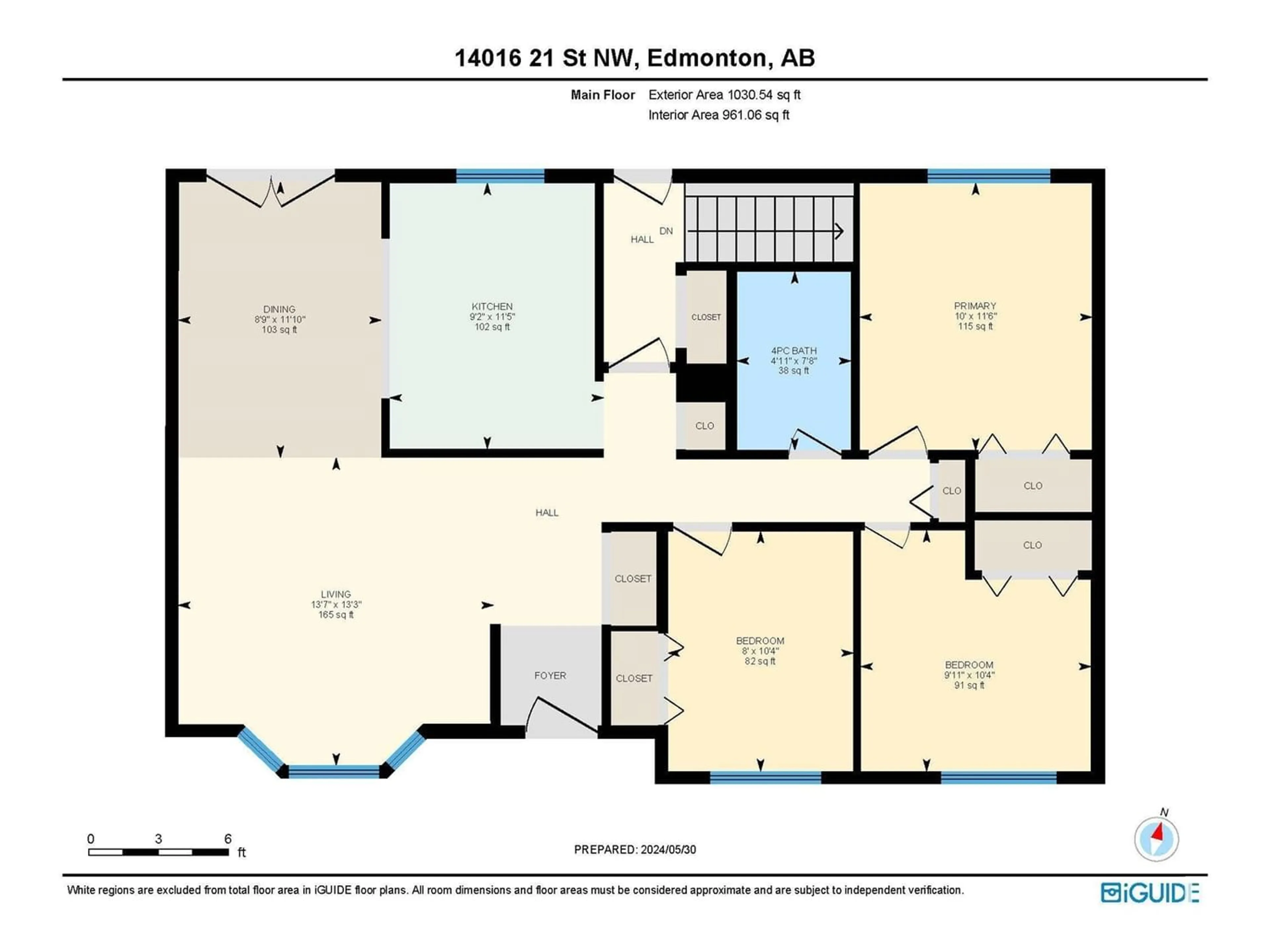 Floor plan for 14016 21 ST NW, Edmonton Alberta T5Y1C6