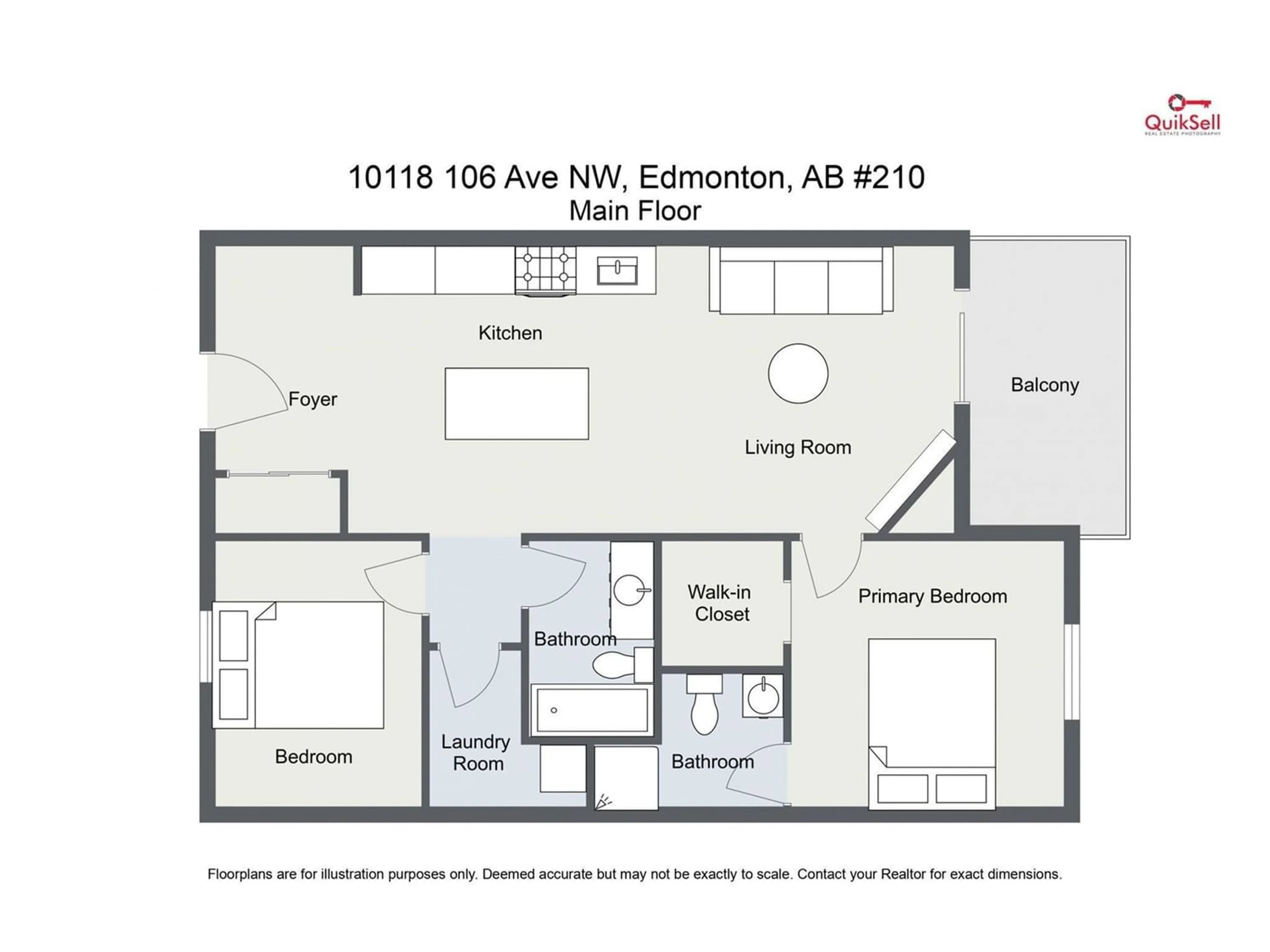 Floor plan for #210 10118 106 AV NW NW, Edmonton Alberta T5H0B8