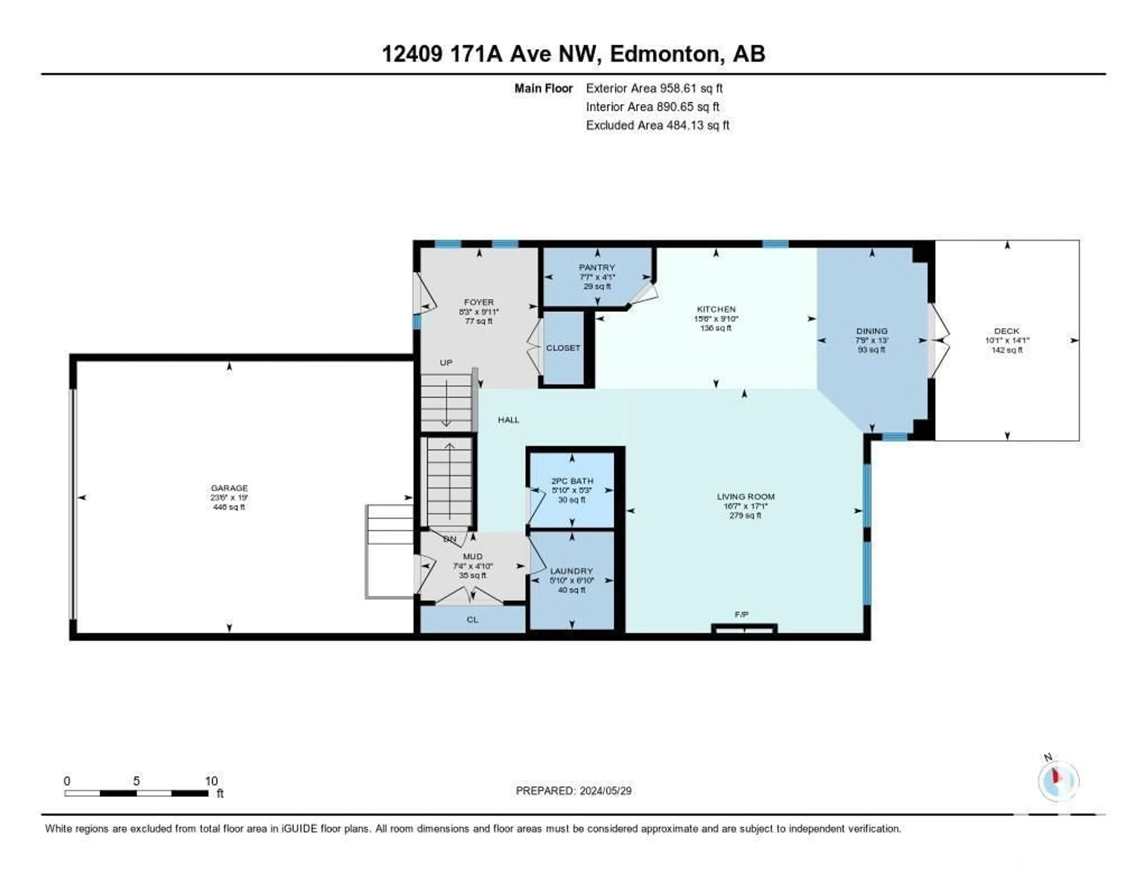 Floor plan for 12409 171A AV NW, Edmonton Alberta T5X0E7