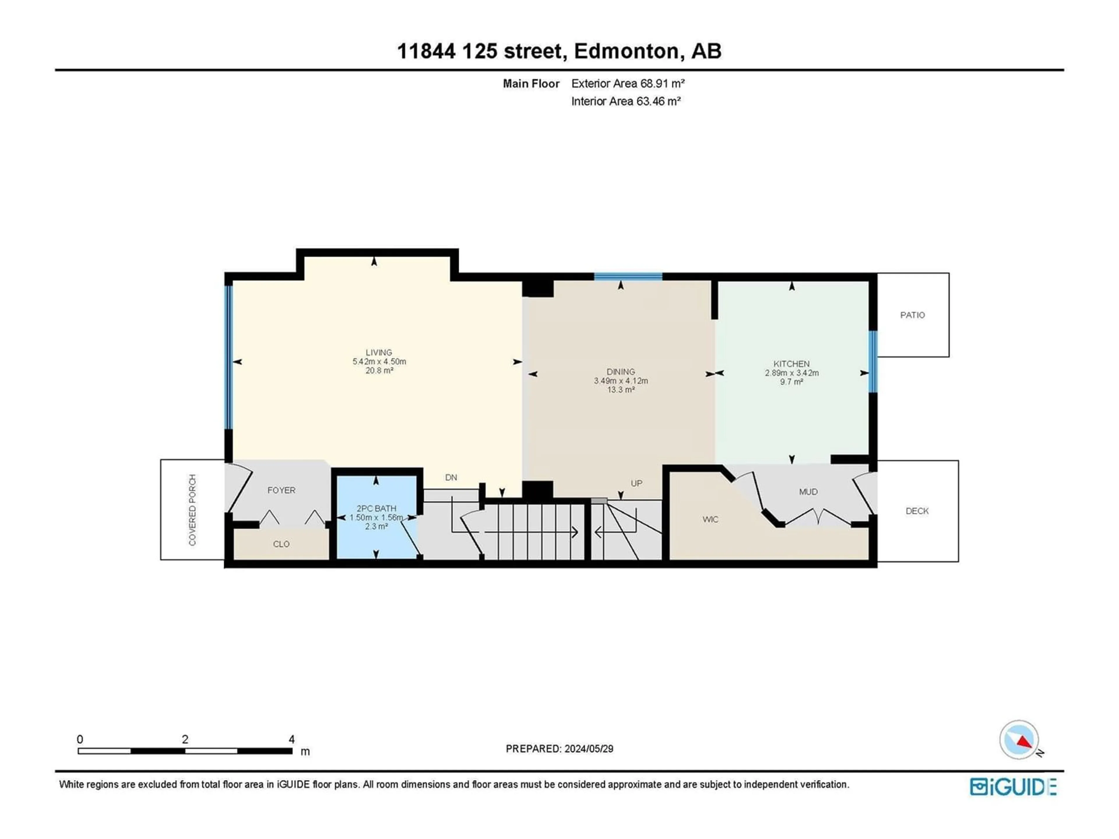 Floor plan for 11844 125 ST NW, Edmonton Alberta T5L0R9