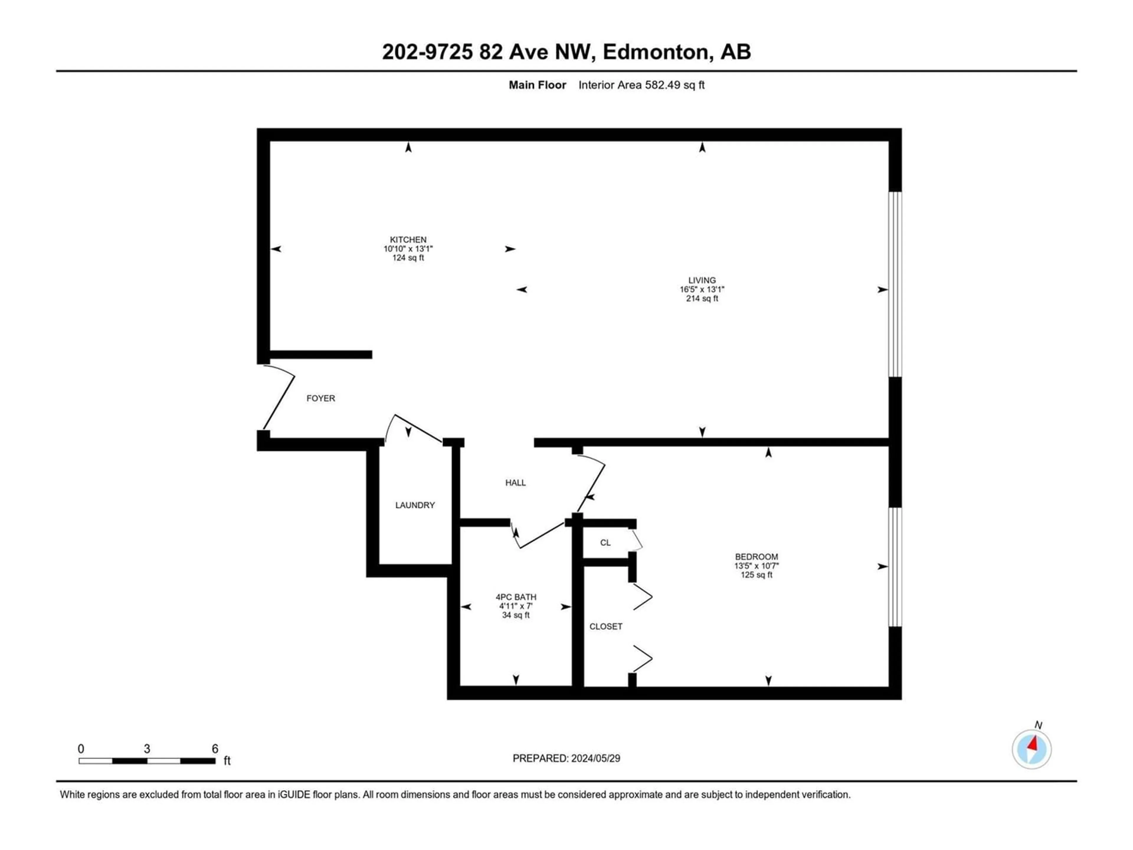 Floor plan for #202 9725 82 AV NW, Edmonton Alberta T6E1Y6
