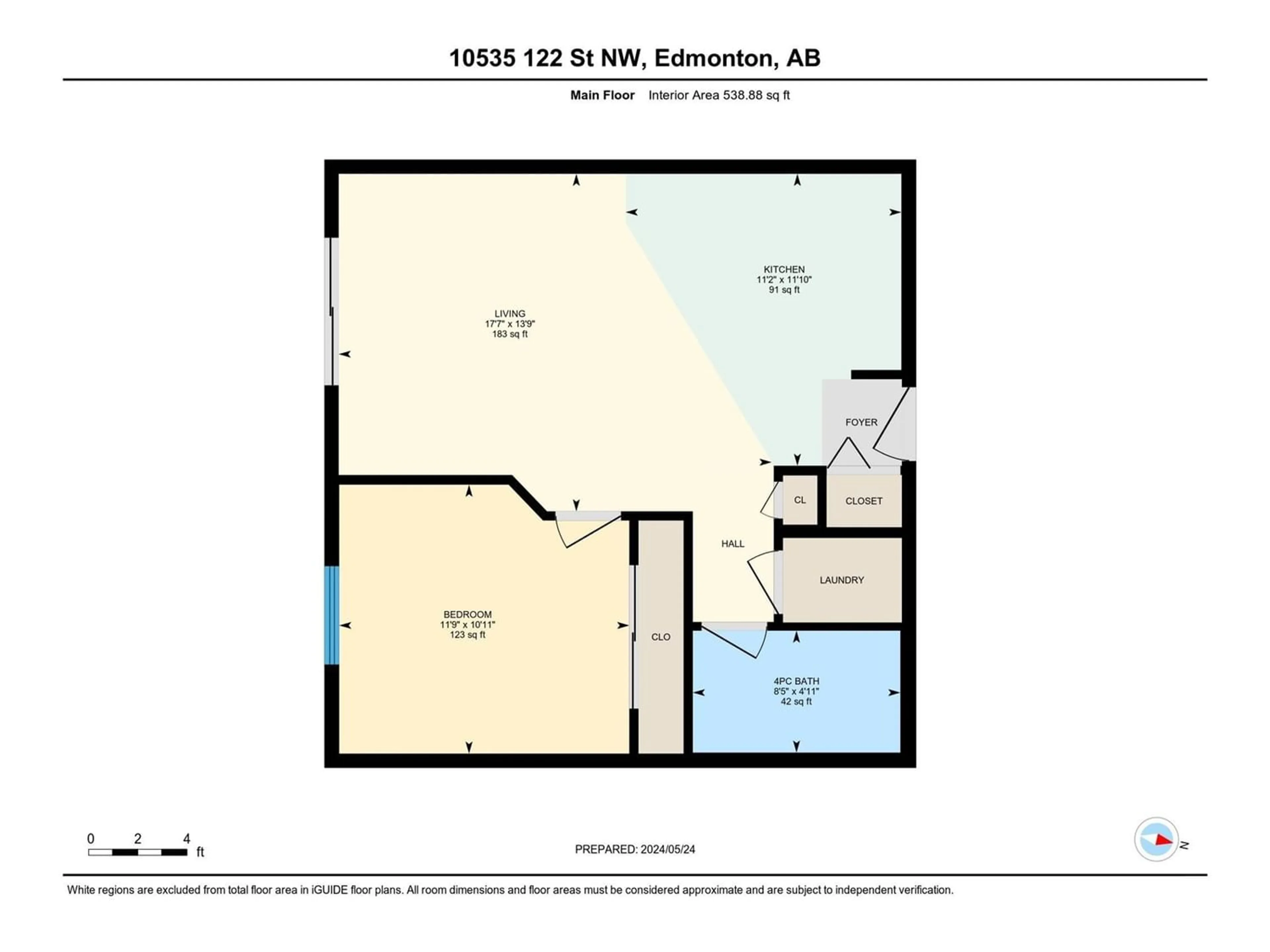 Floor plan for #133 10535 122 ST NW, Edmonton Alberta T5N4B7