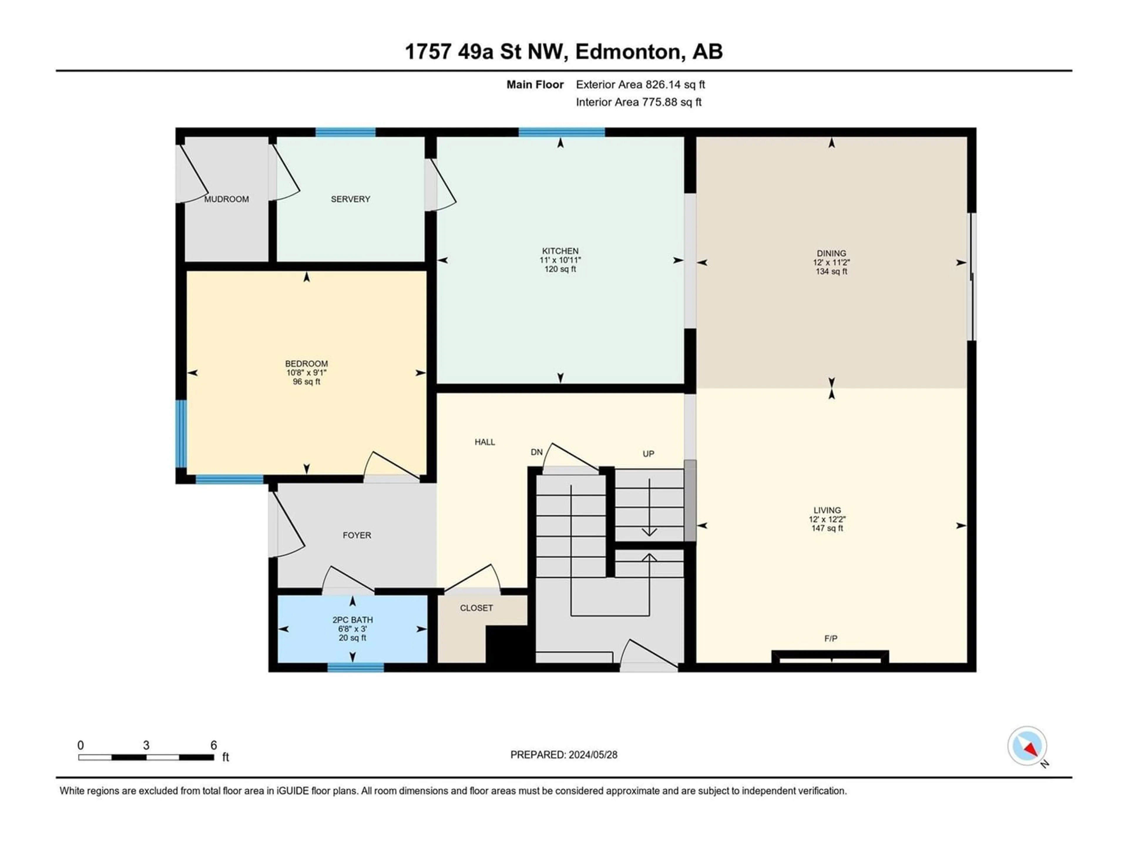 Floor plan for 1757 49a ST NW, Edmonton Alberta T6L2Y6