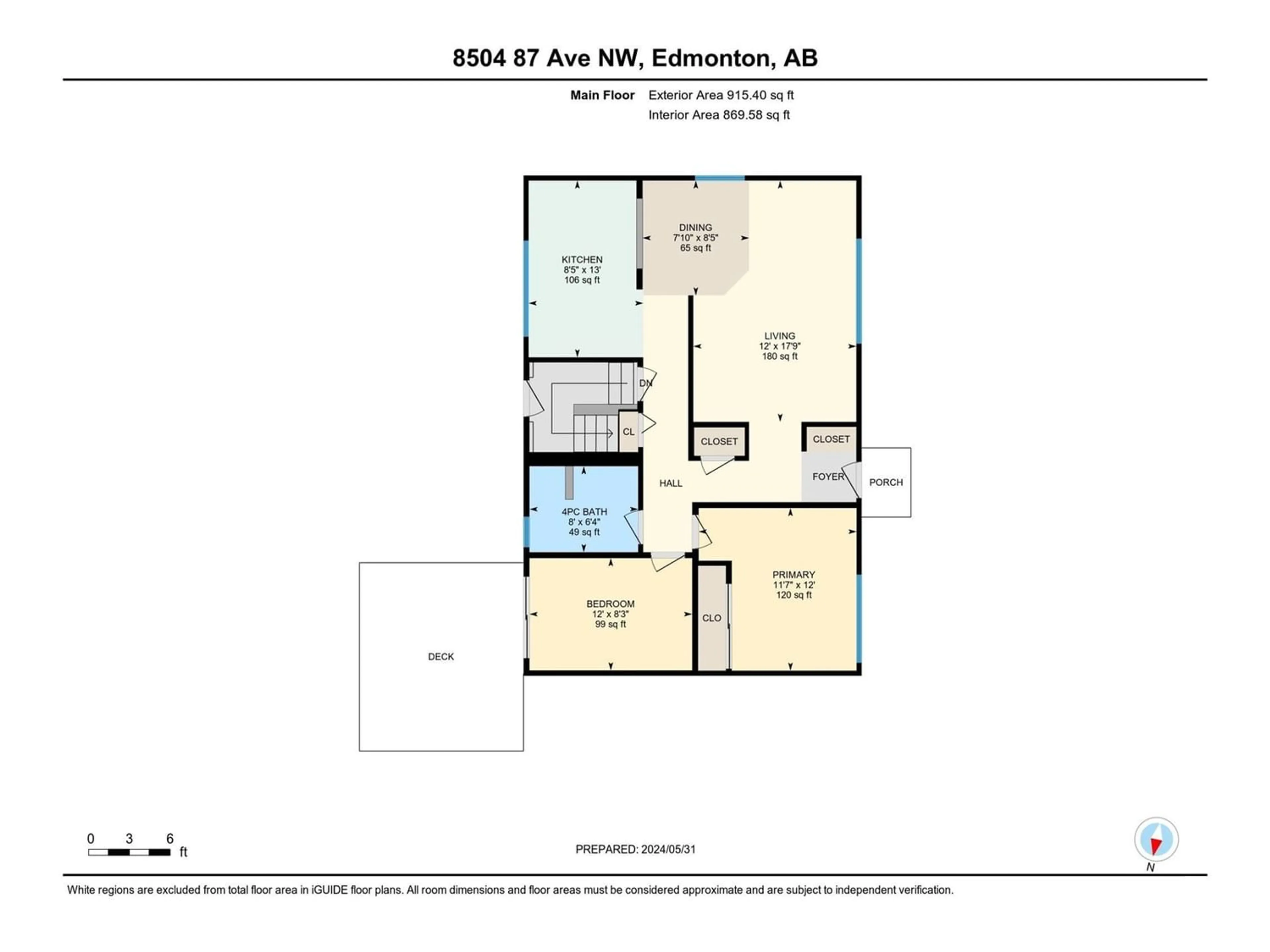 Floor plan for 8504 87 AV NW, Edmonton Alberta T6C1K2