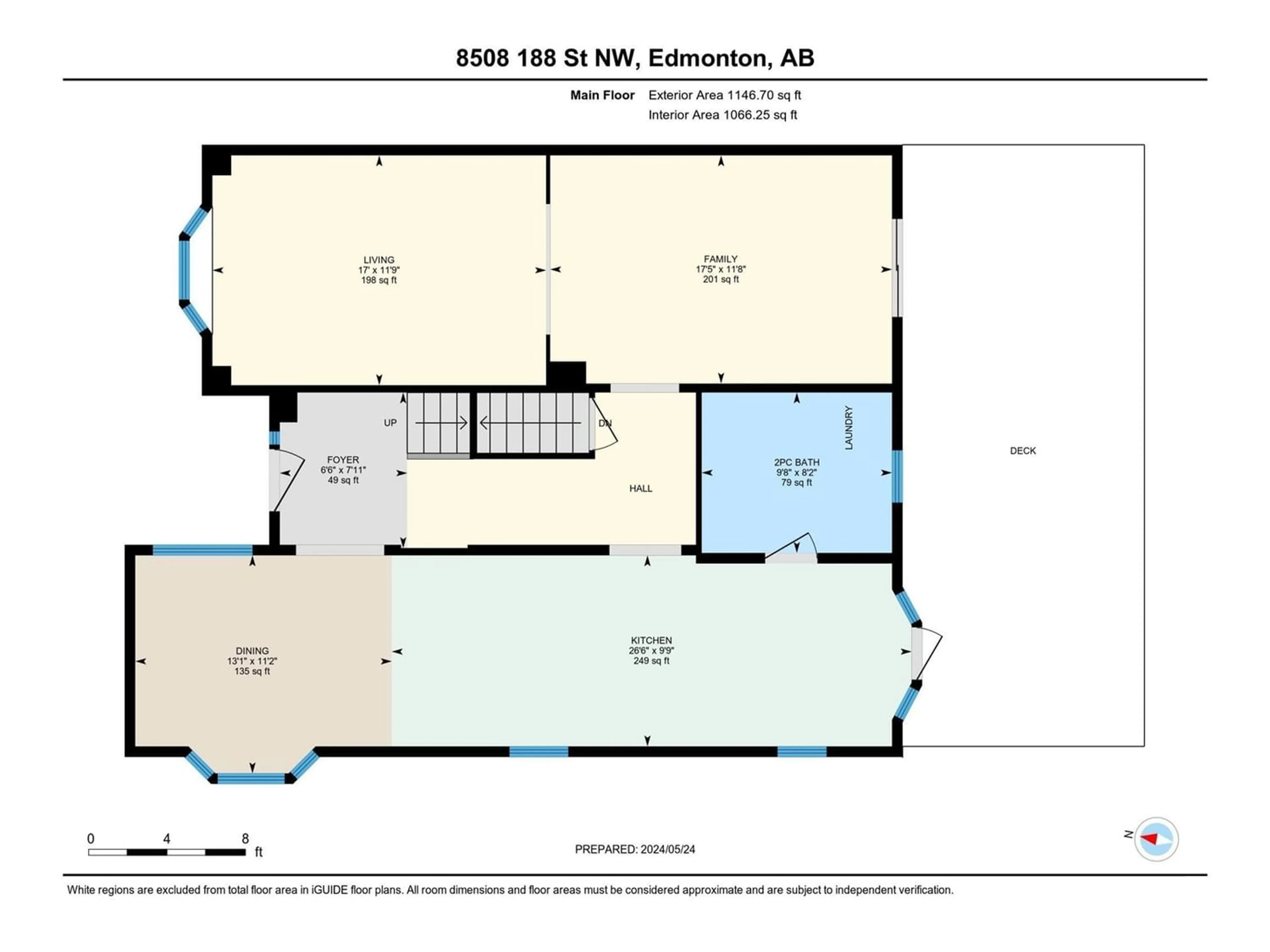 Floor plan for 8508 188 ST NW, Edmonton Alberta T5T4Y7