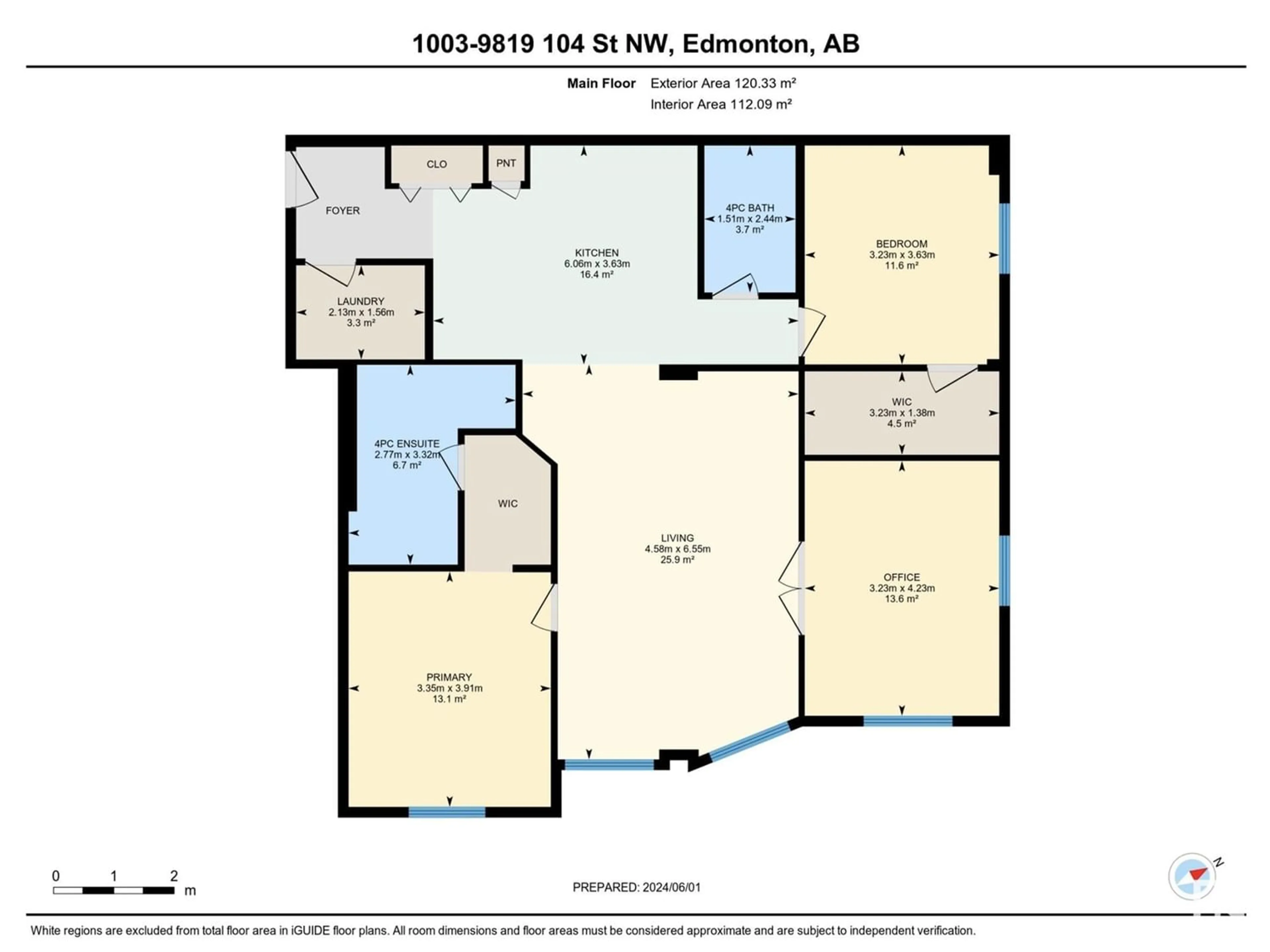 Floor plan for #1003 9819 104 ST NW, Edmonton Alberta T8N7E2