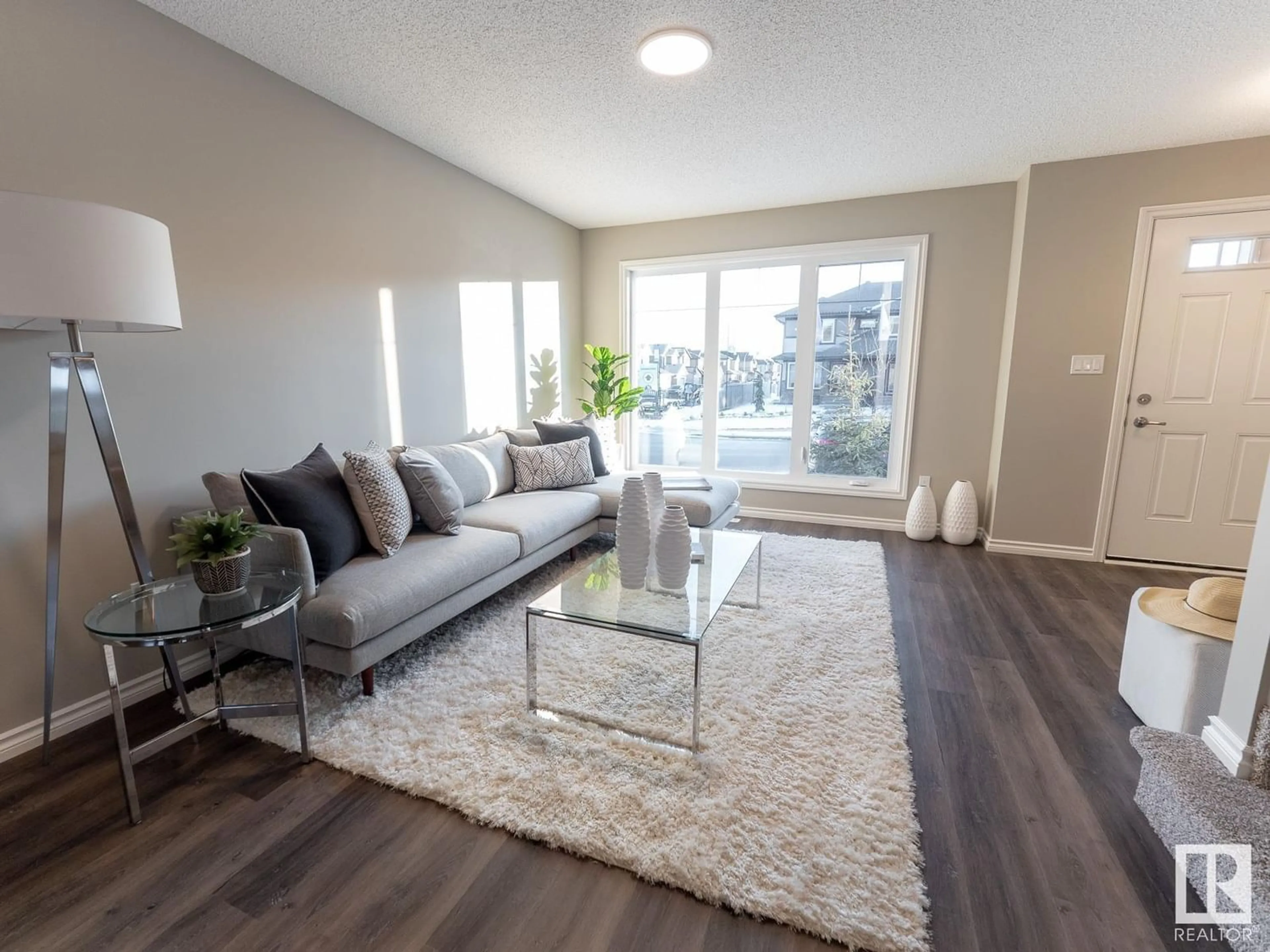 Living room, wood floors for 7206 Rosenthal DR NW, Edmonton Alberta T5T7L4