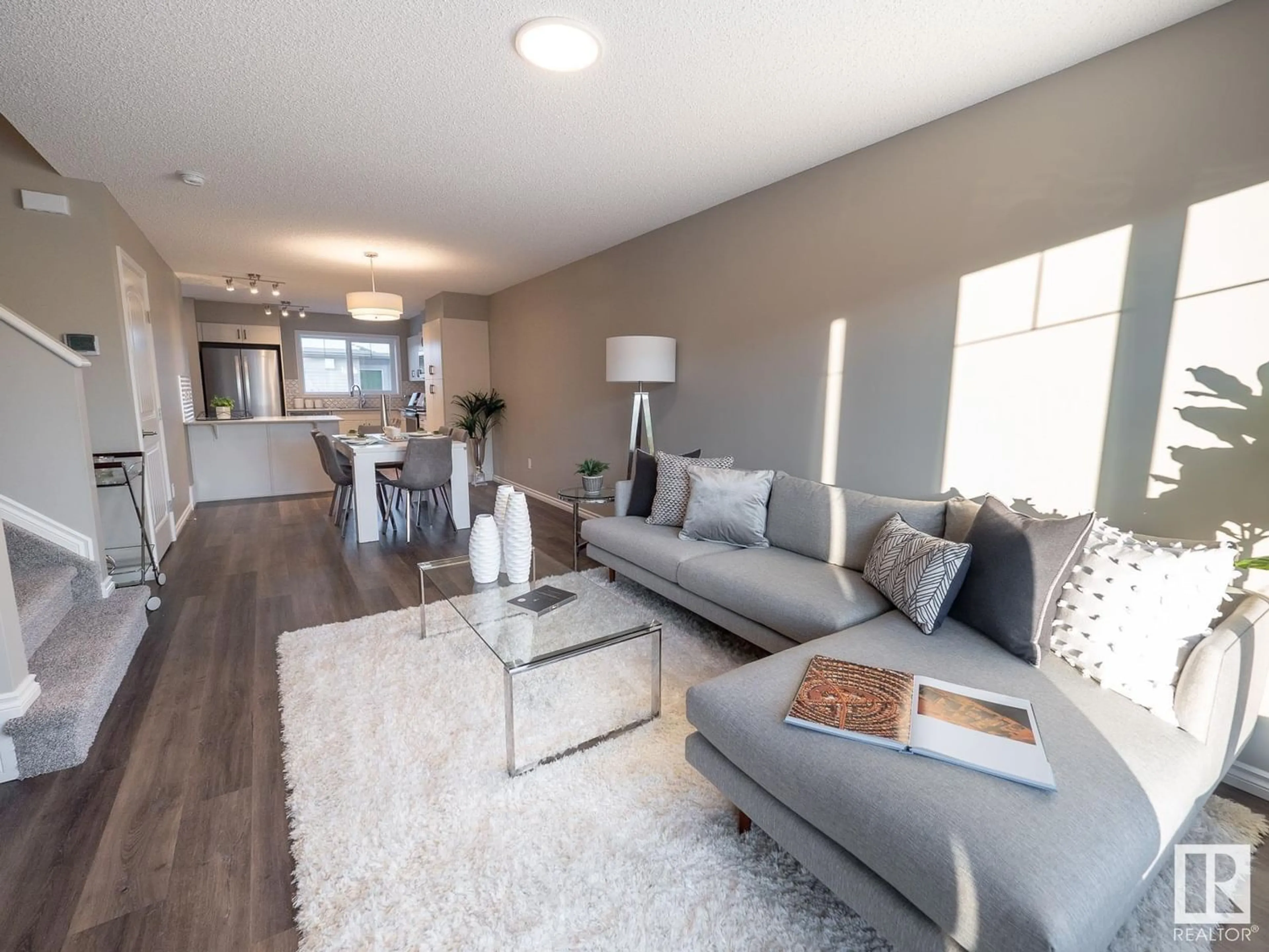 Living room, wood floors for 7206 Rosenthal DR NW, Edmonton Alberta T5T7L4