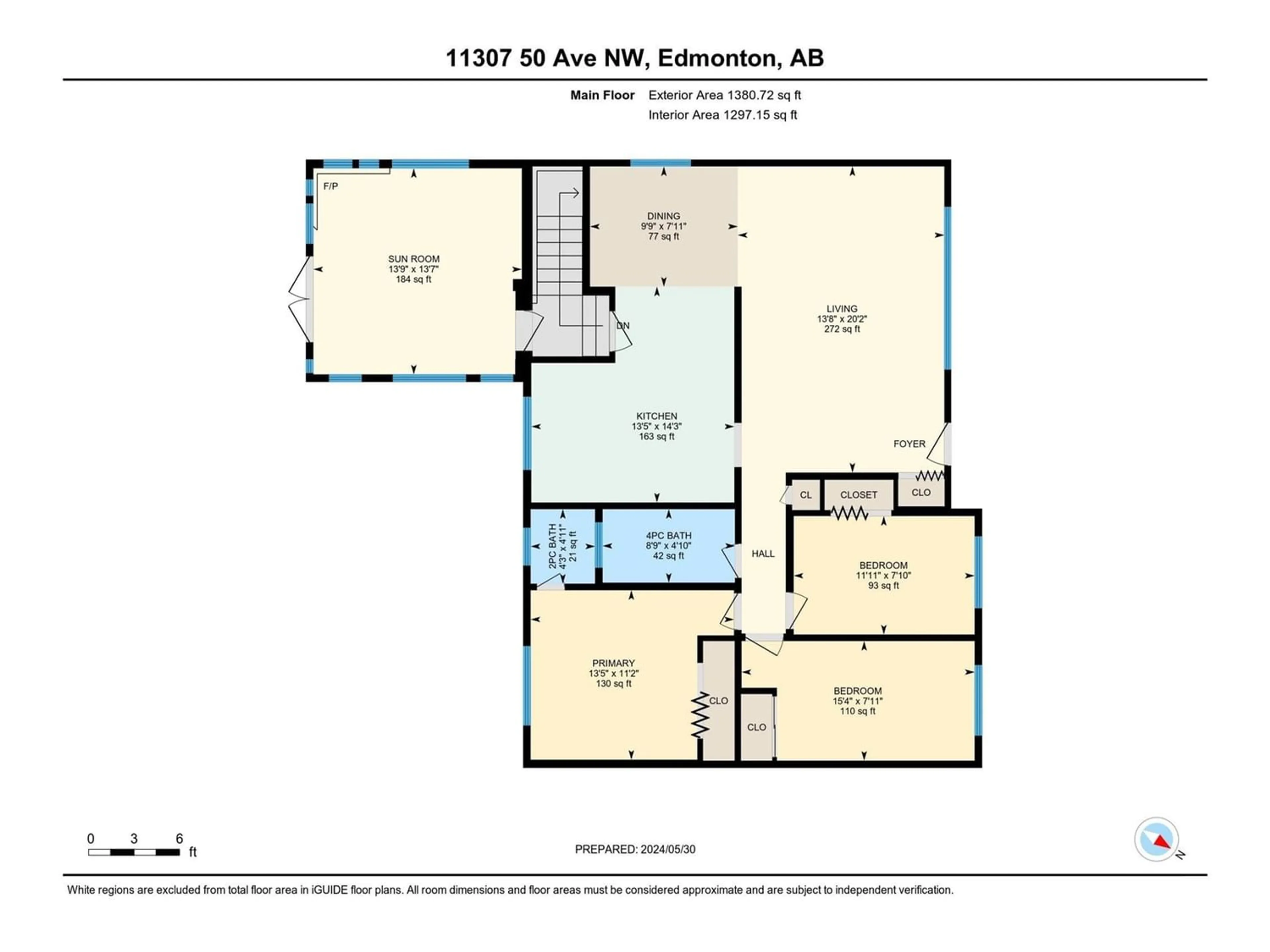 Floor plan for 11307 50 AV NW, Edmonton Alberta T6H0J2