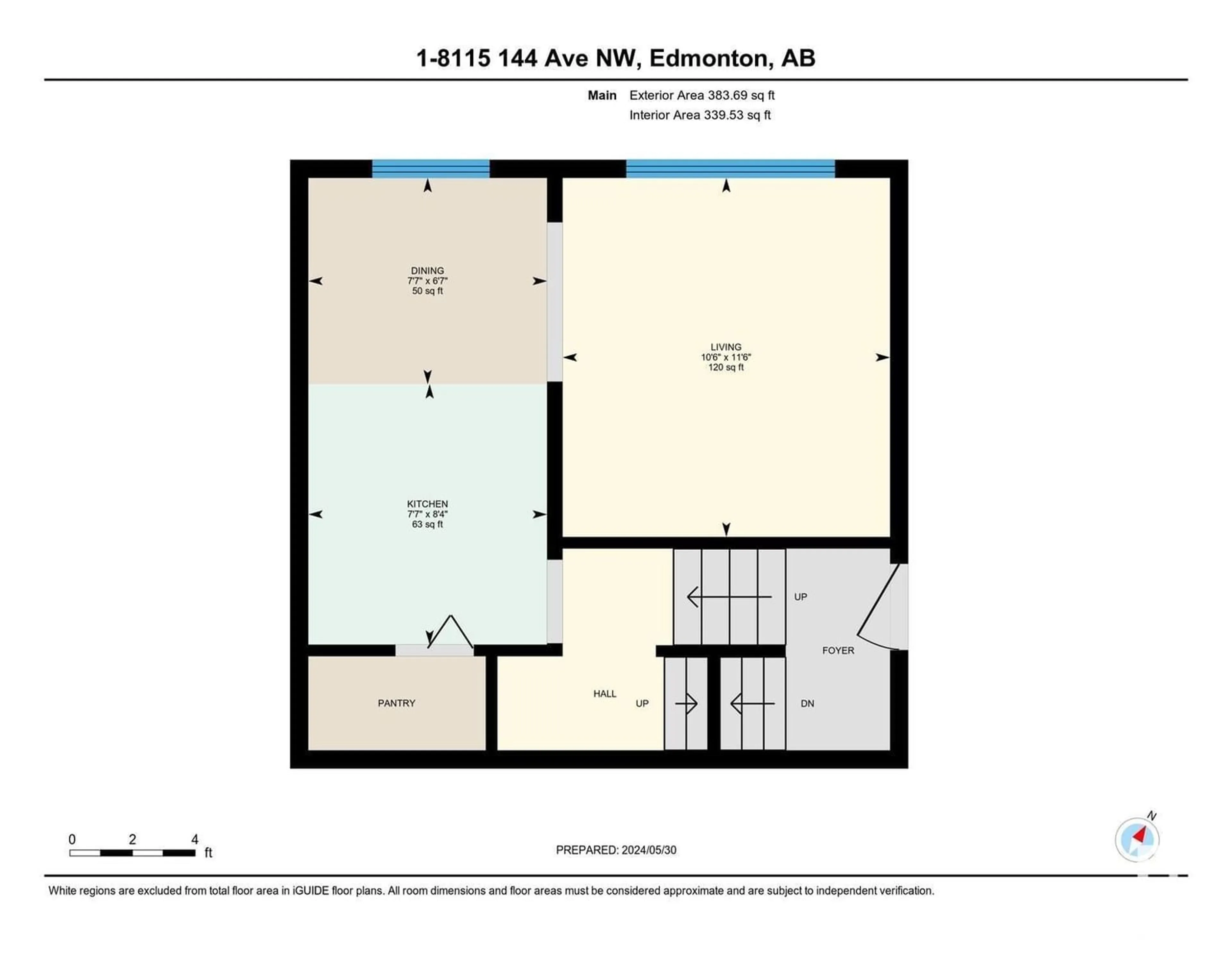 Floor plan for #1 8115 144 AV NW, Edmonton Alberta T5C2S4