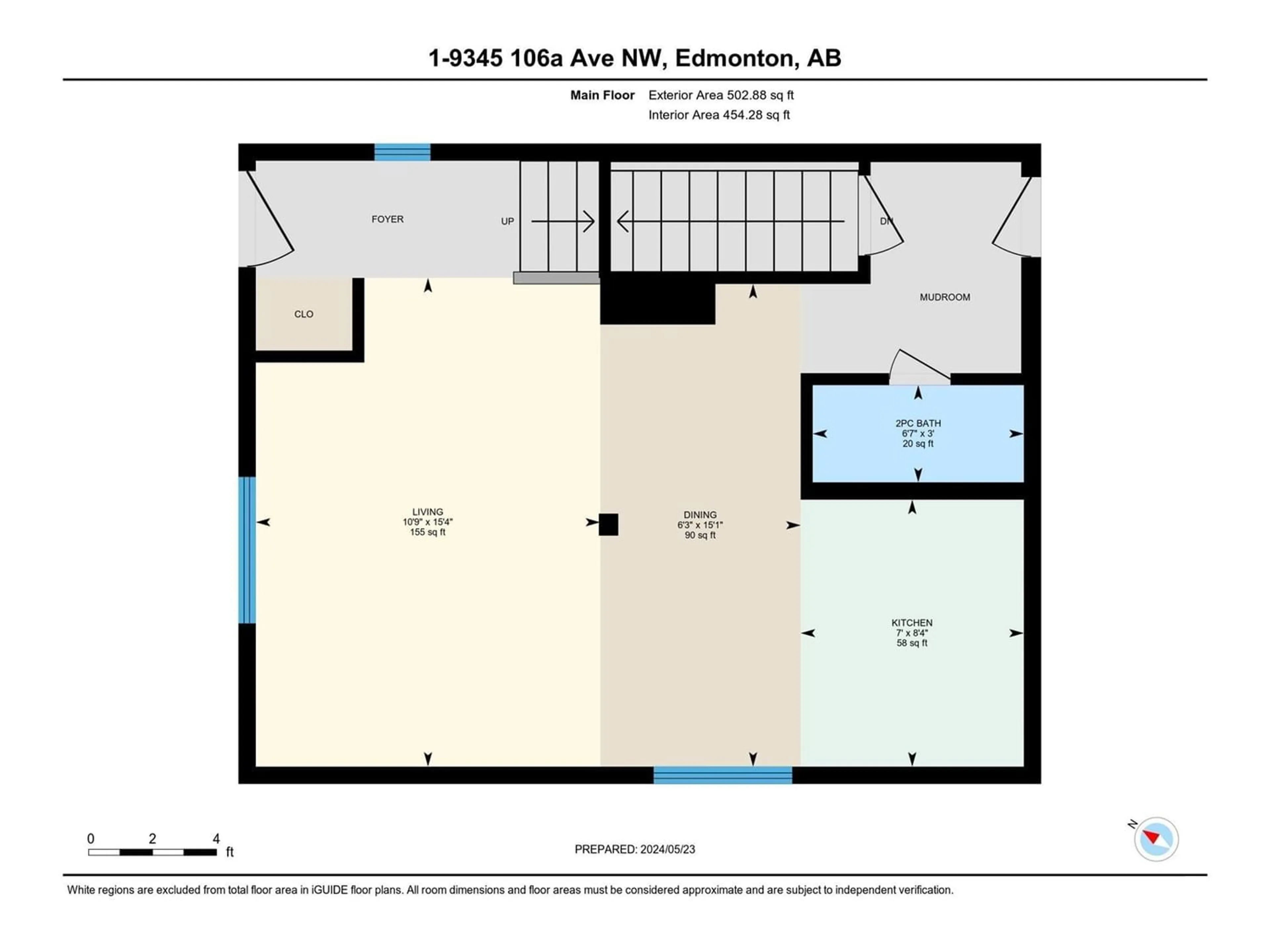 Floor plan for #1 9345 106A AV NW, Edmonton Alberta T5H0S6