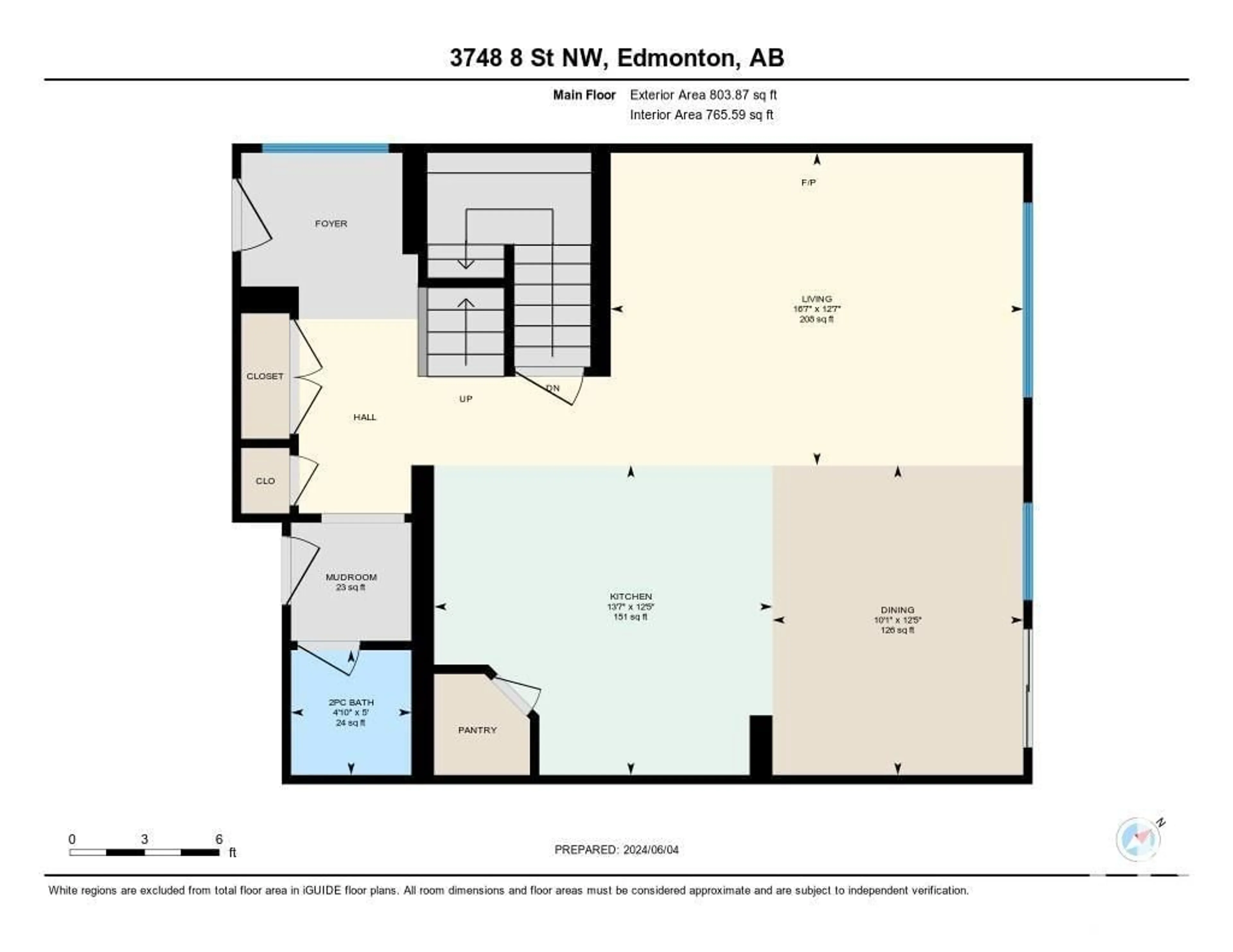 Floor plan for 3748 8 ST NW, Edmonton Alberta T6T0S1