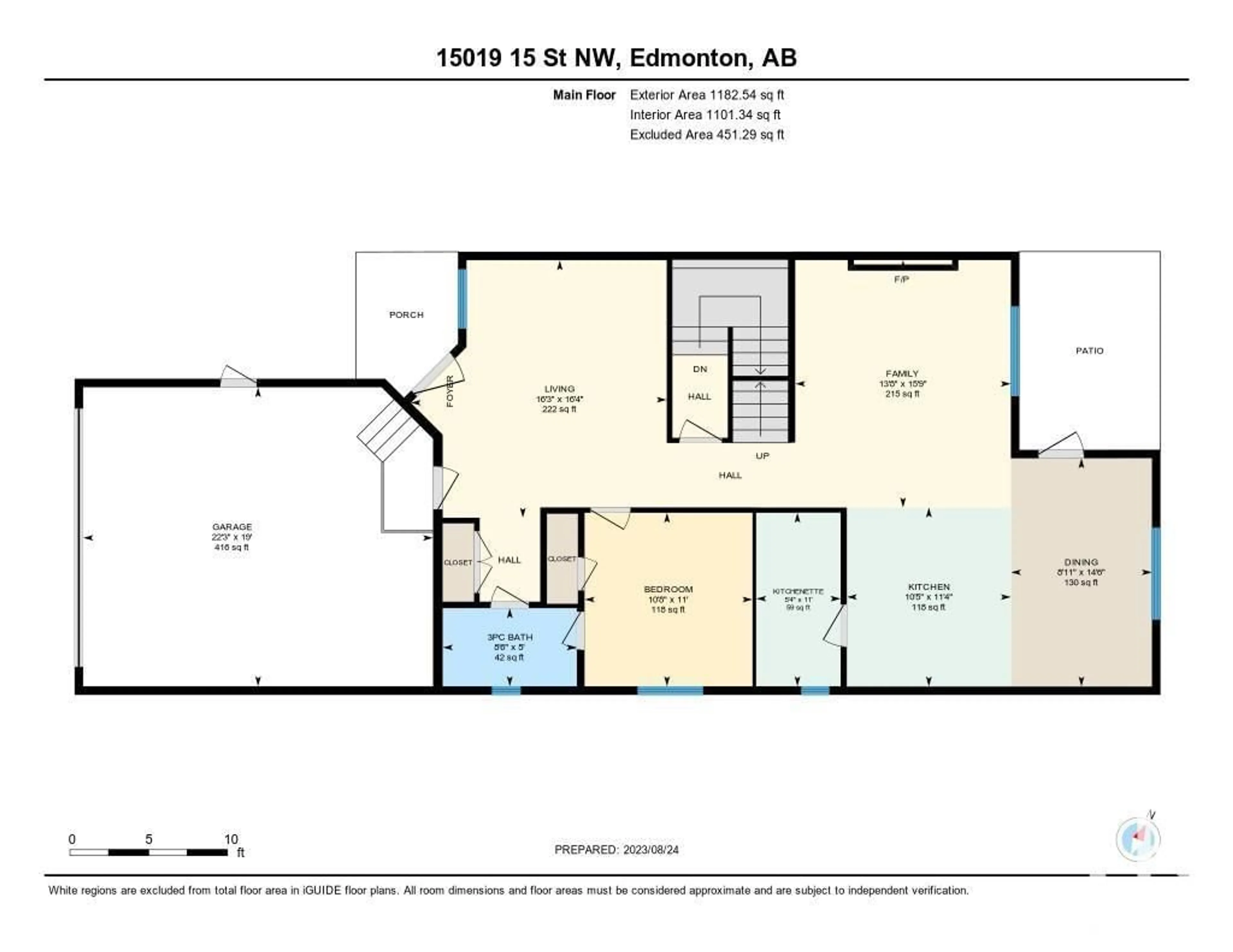 Floor plan for 15019 15 ST NW, Edmonton Alberta T5Y3T4