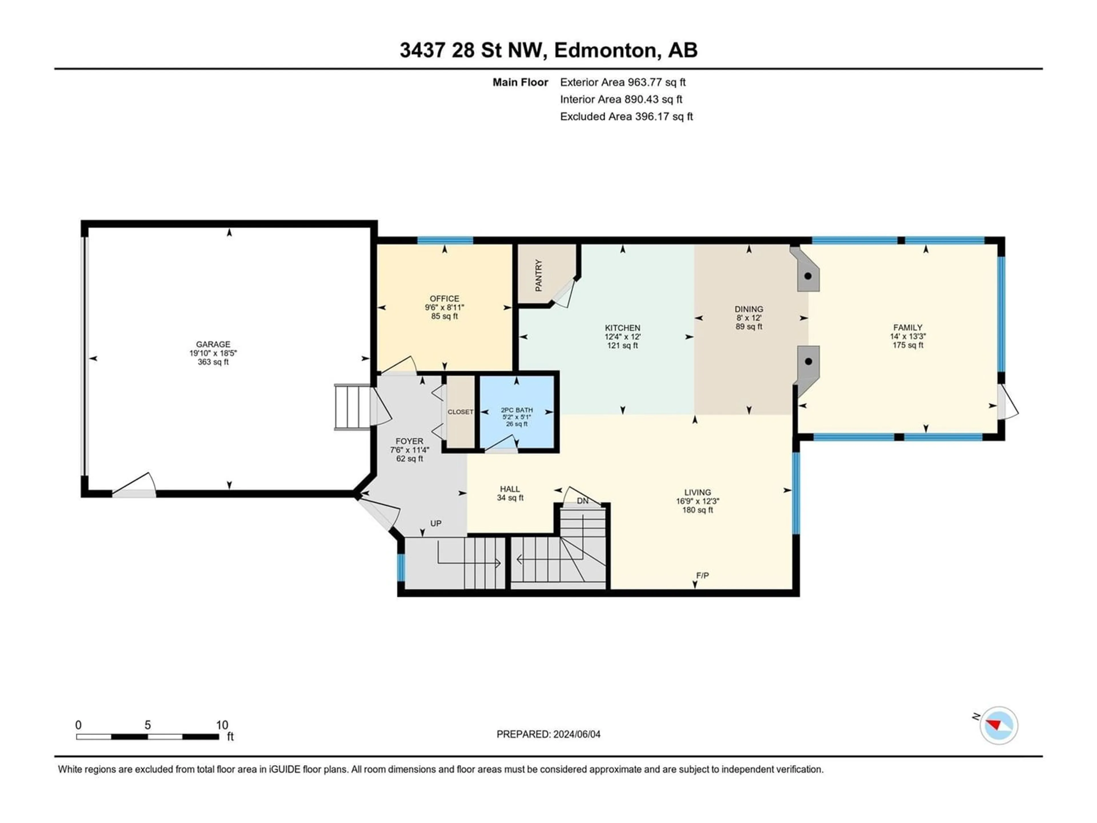 Floor plan for 3437 28 ST NW, Edmonton Alberta T6T2A5