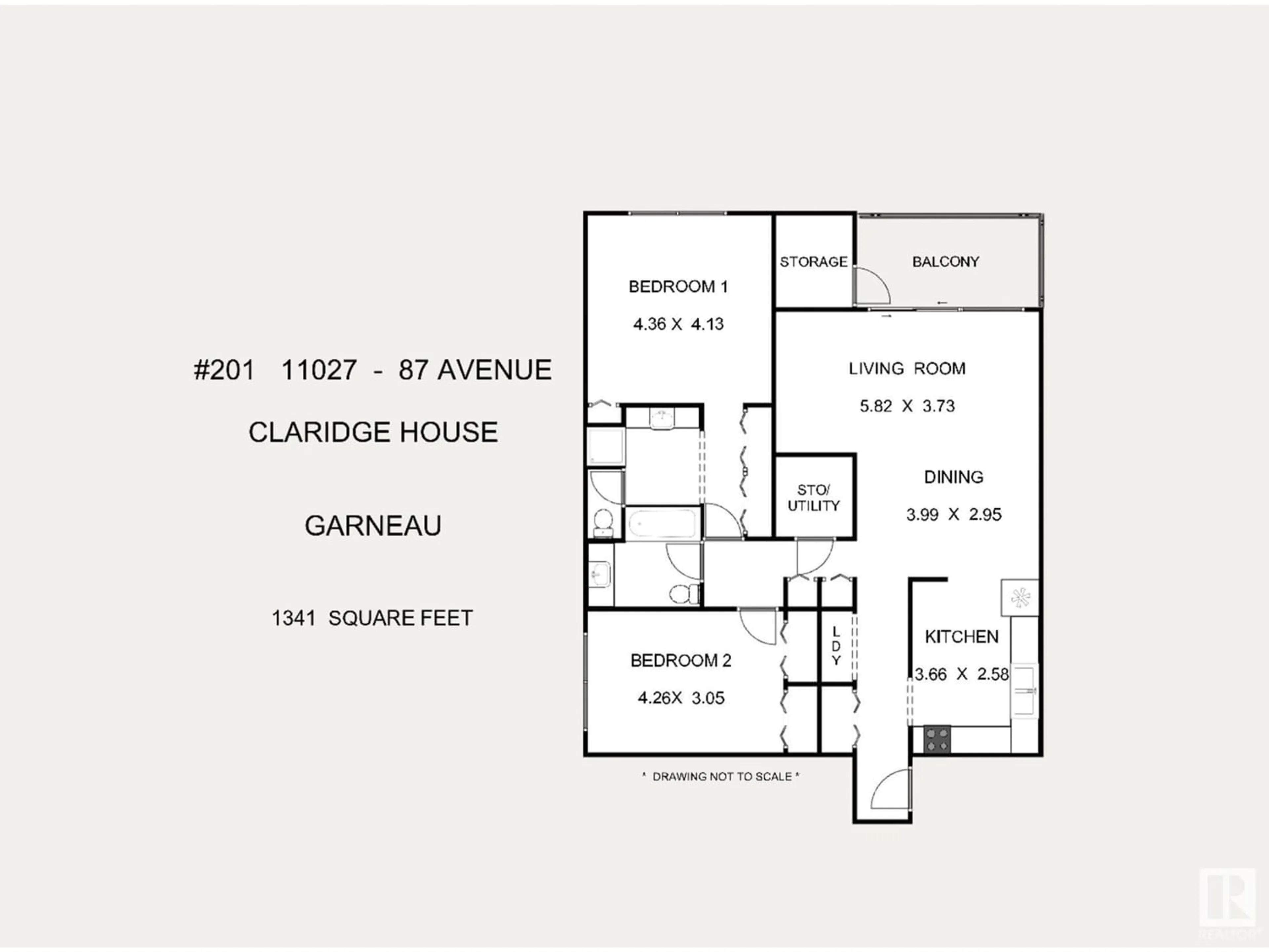 Floor plan for #201 11027 87 AV NW, Edmonton Alberta T6G2P9