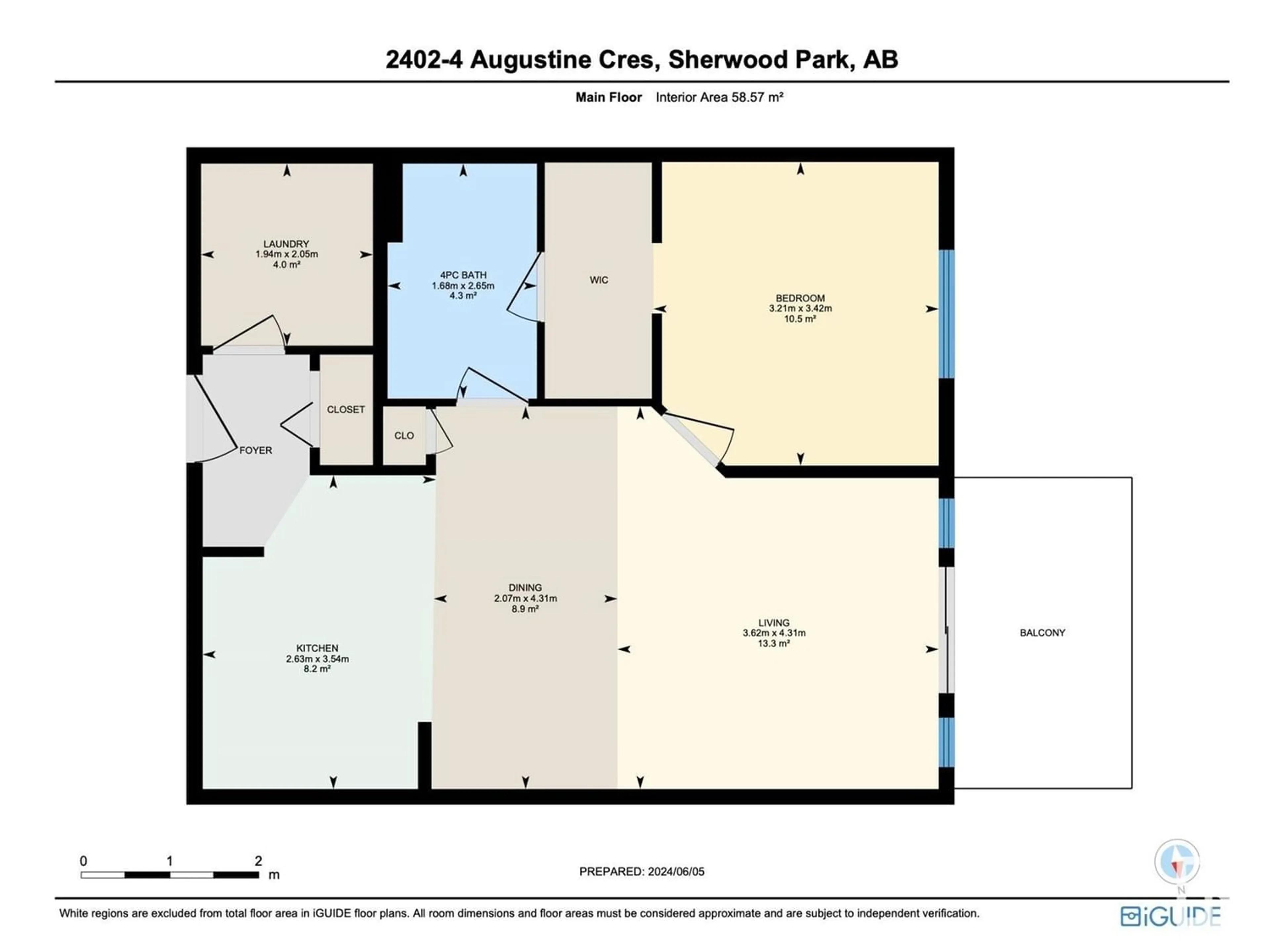 Floor plan for #2402 4 AUGUSTINE CR, Sherwood Park Alberta T8H0X8